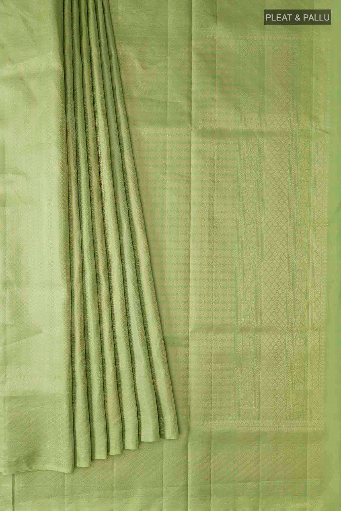 Green Soft Silk Saree - Image 4