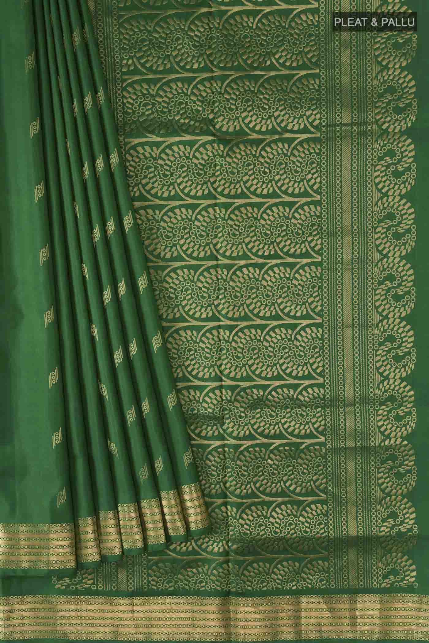 Green Soft Silk Saree - Image 4