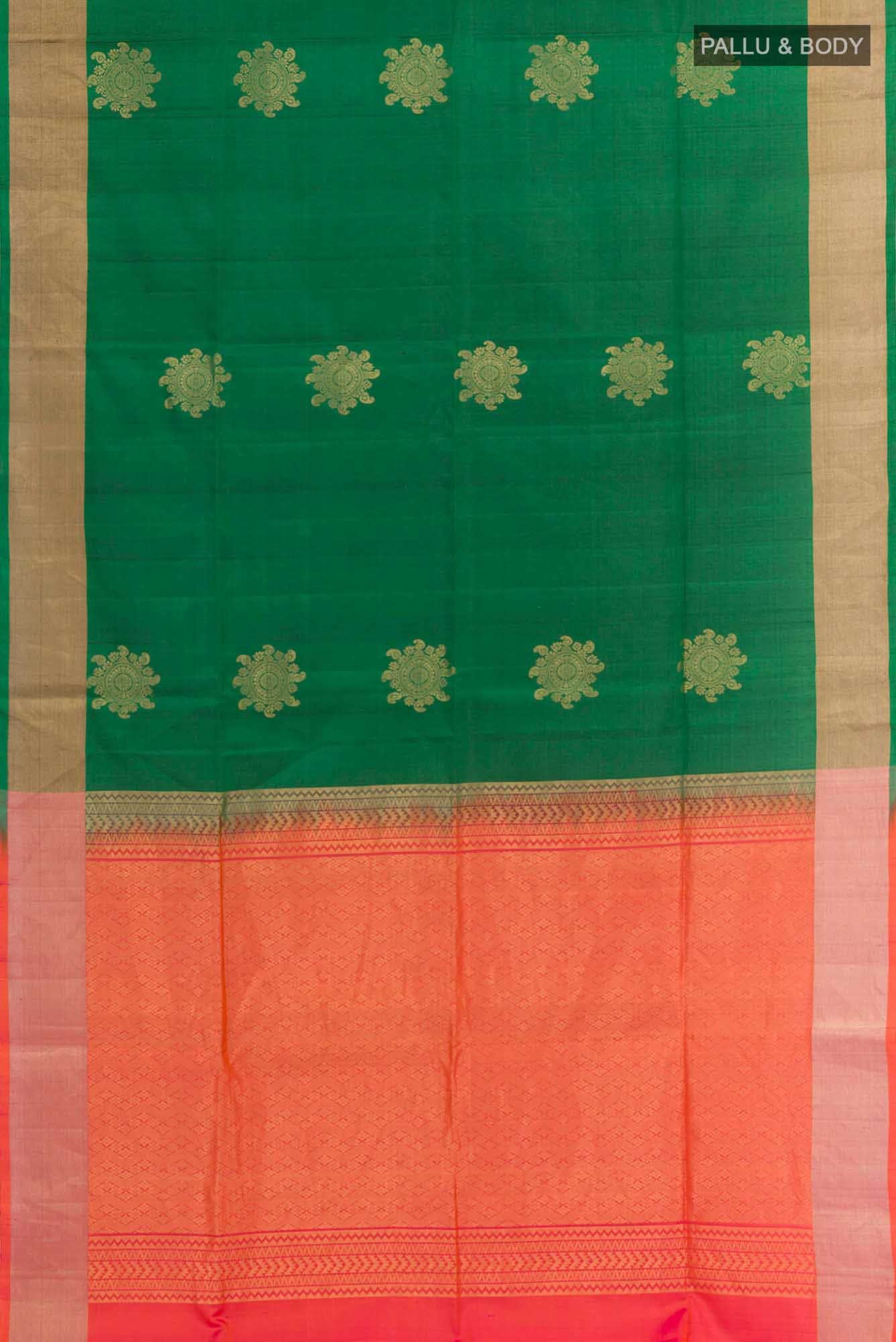 Green Soft Silk Saree - Image 4