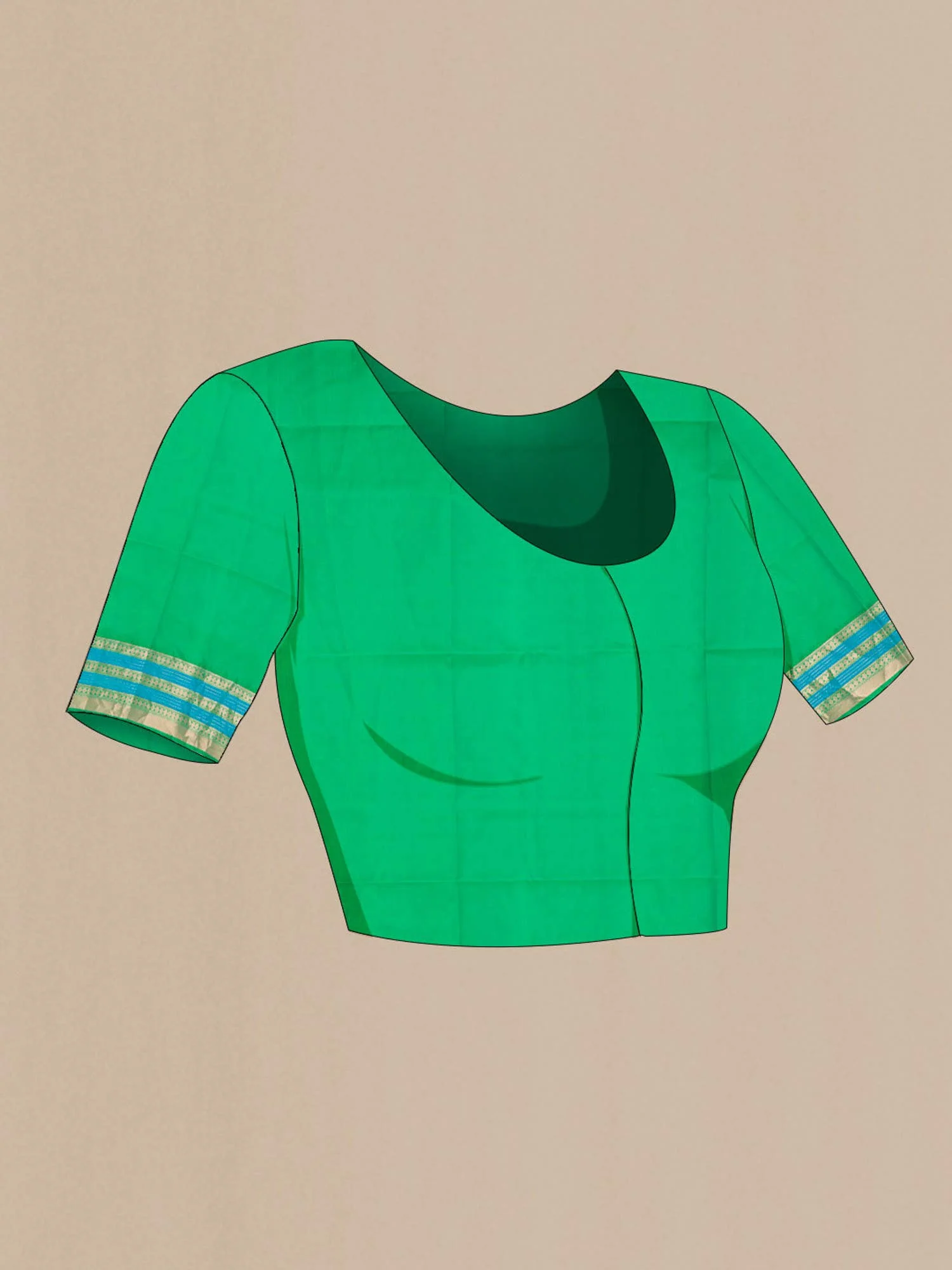 Green Soft Silk Saree - Image 6