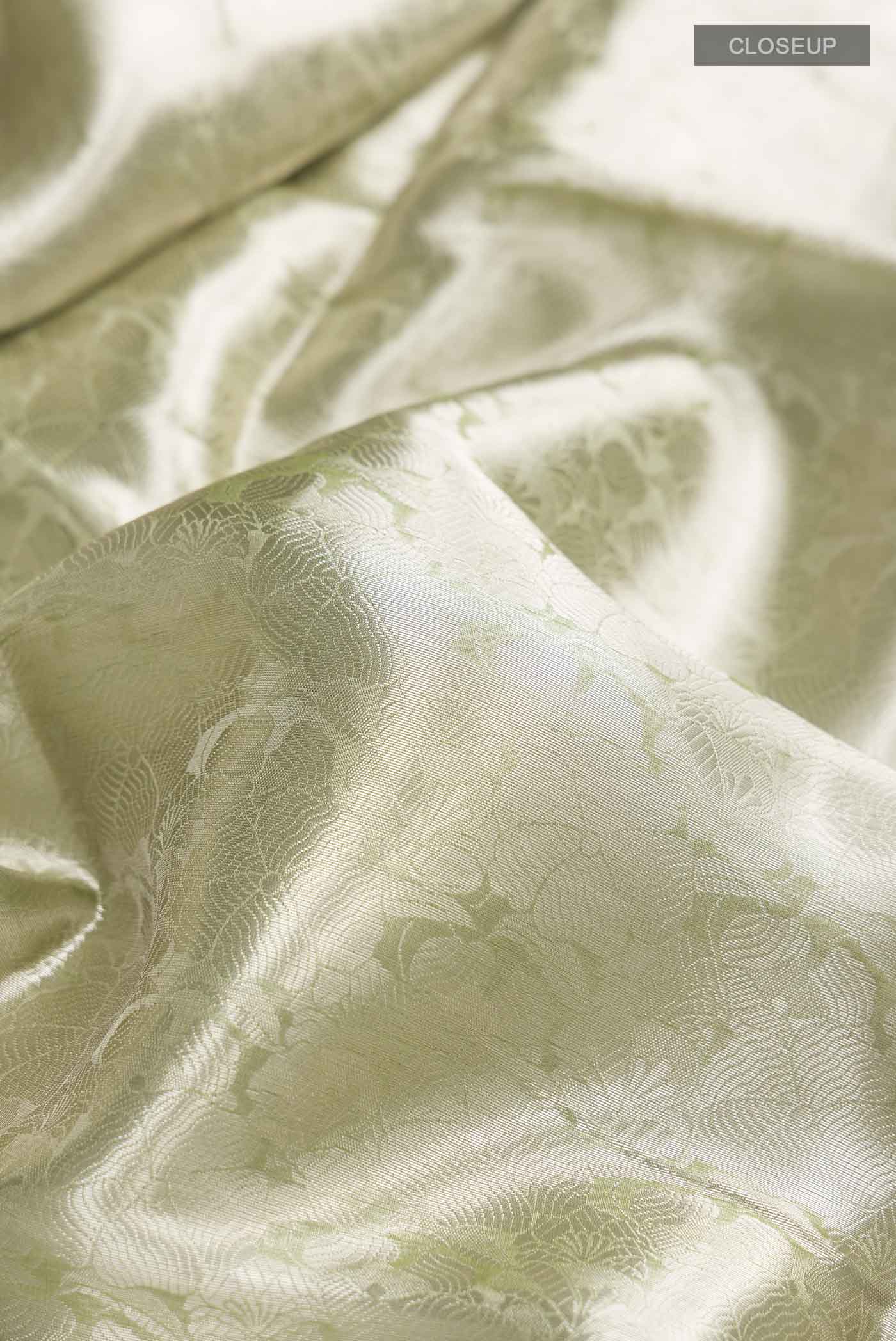 Green Tissue Silk Saree - Image 2
