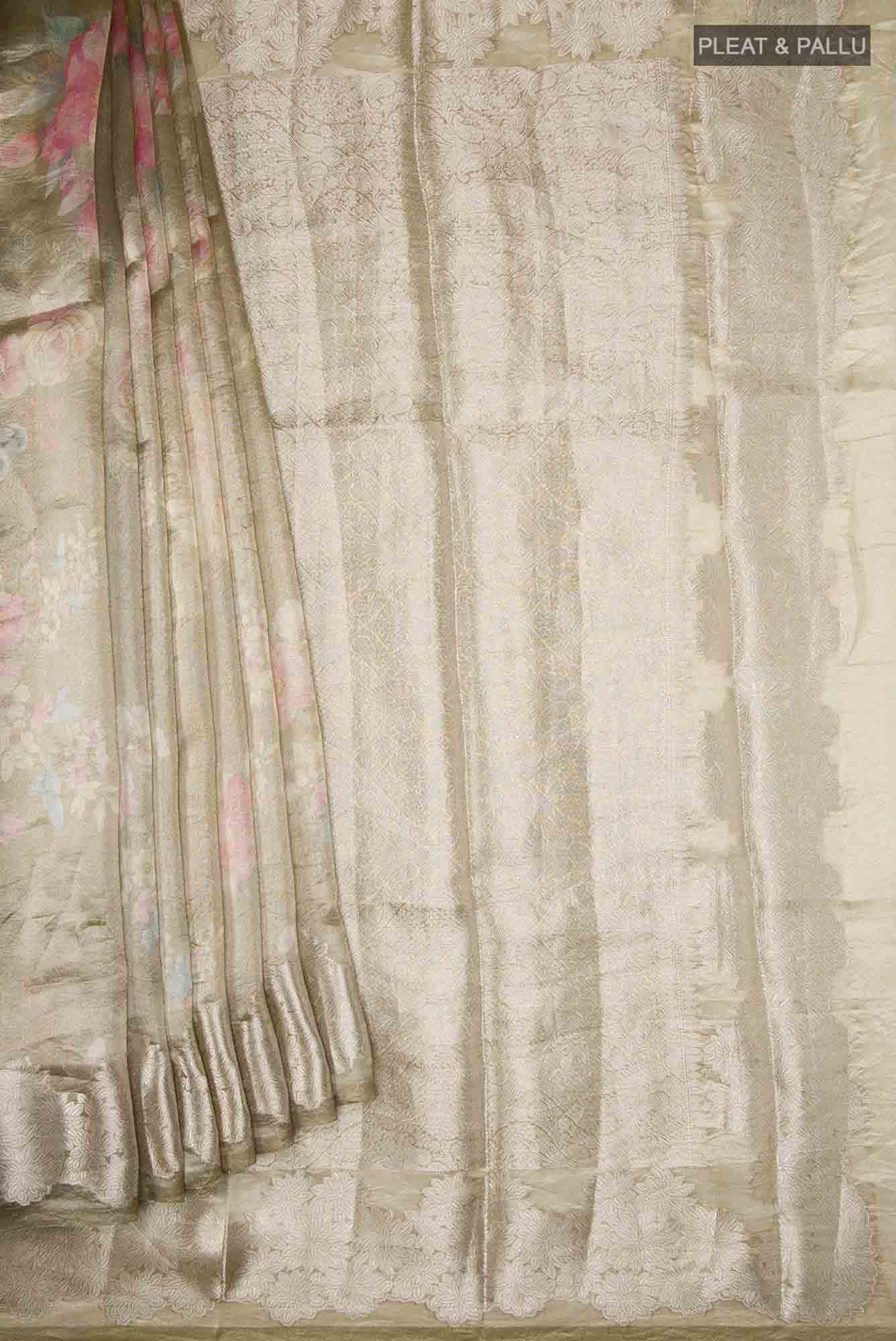 Green Tissue Silk Saree - Image 2