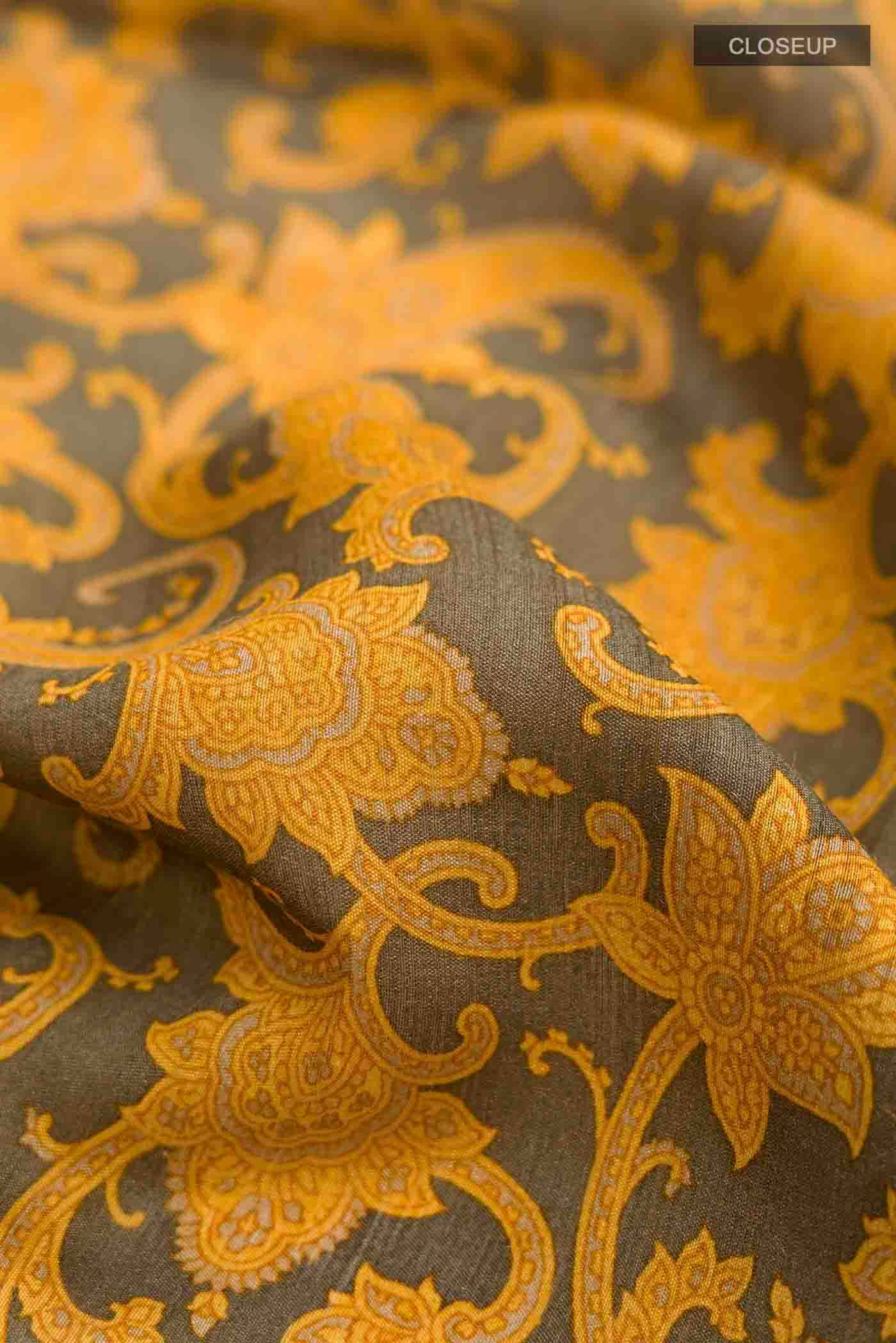 Green Tussar Silk Saree - Image 2