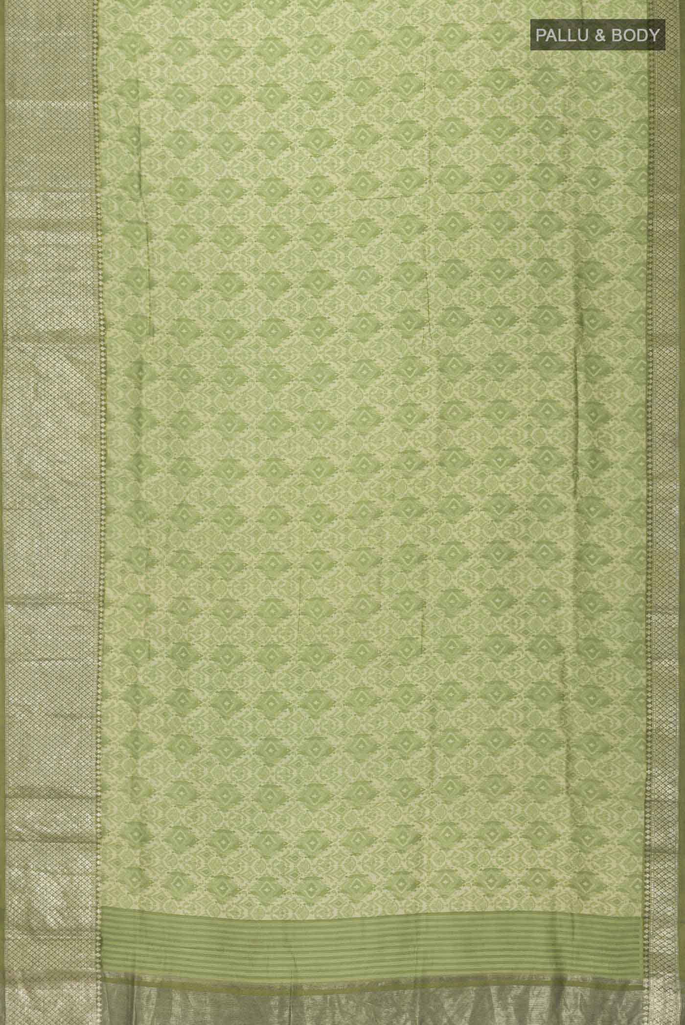 Green Tussar Silk Saree - Image 5