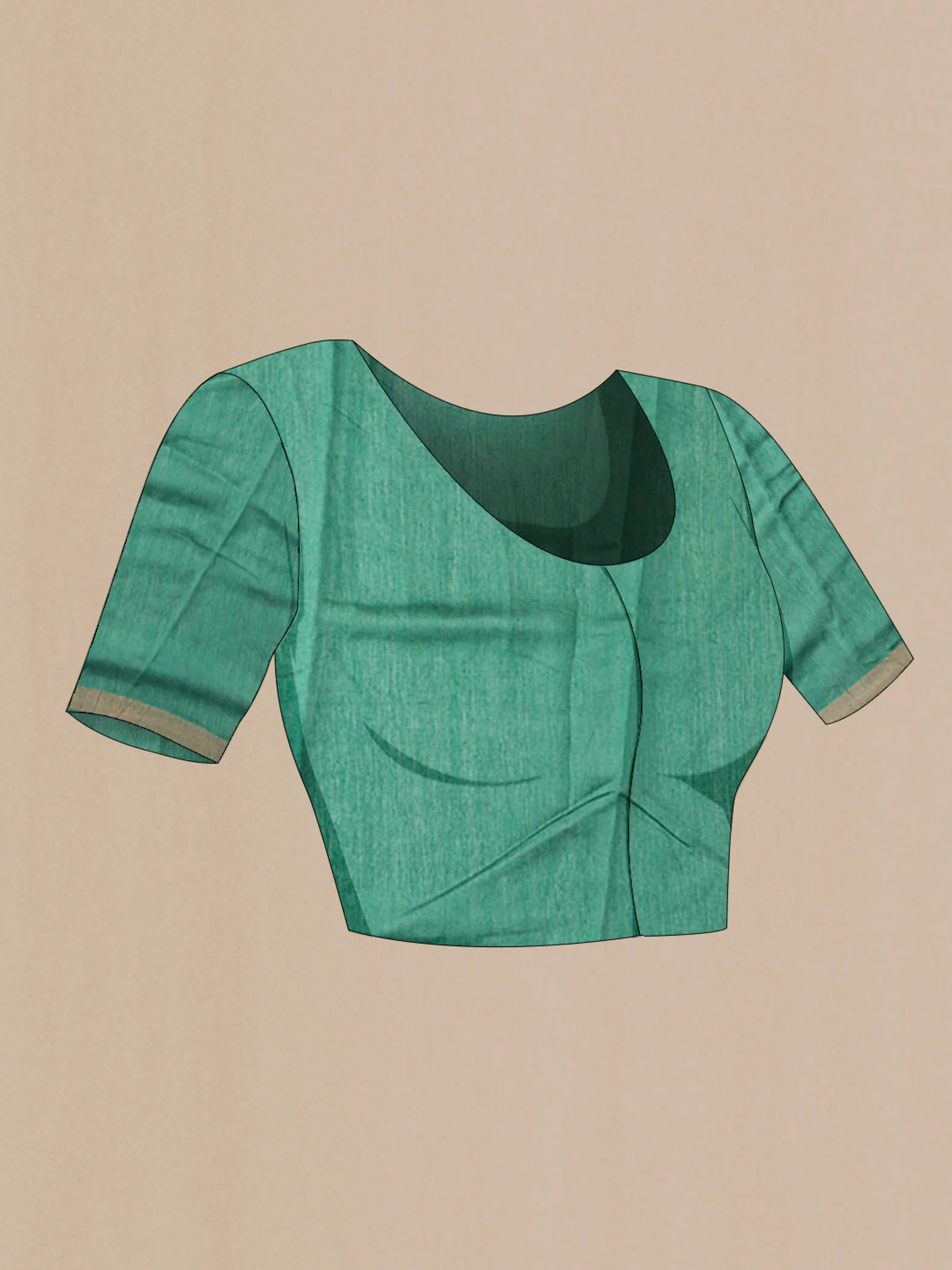 Green Tussar Silk Saree - Image 4