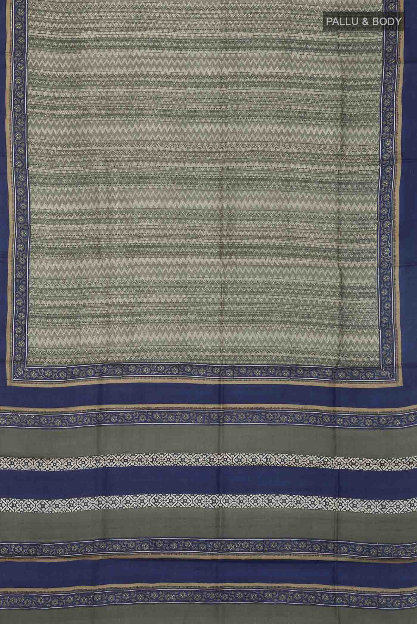 Green Tussar Silk Saree - Image 5