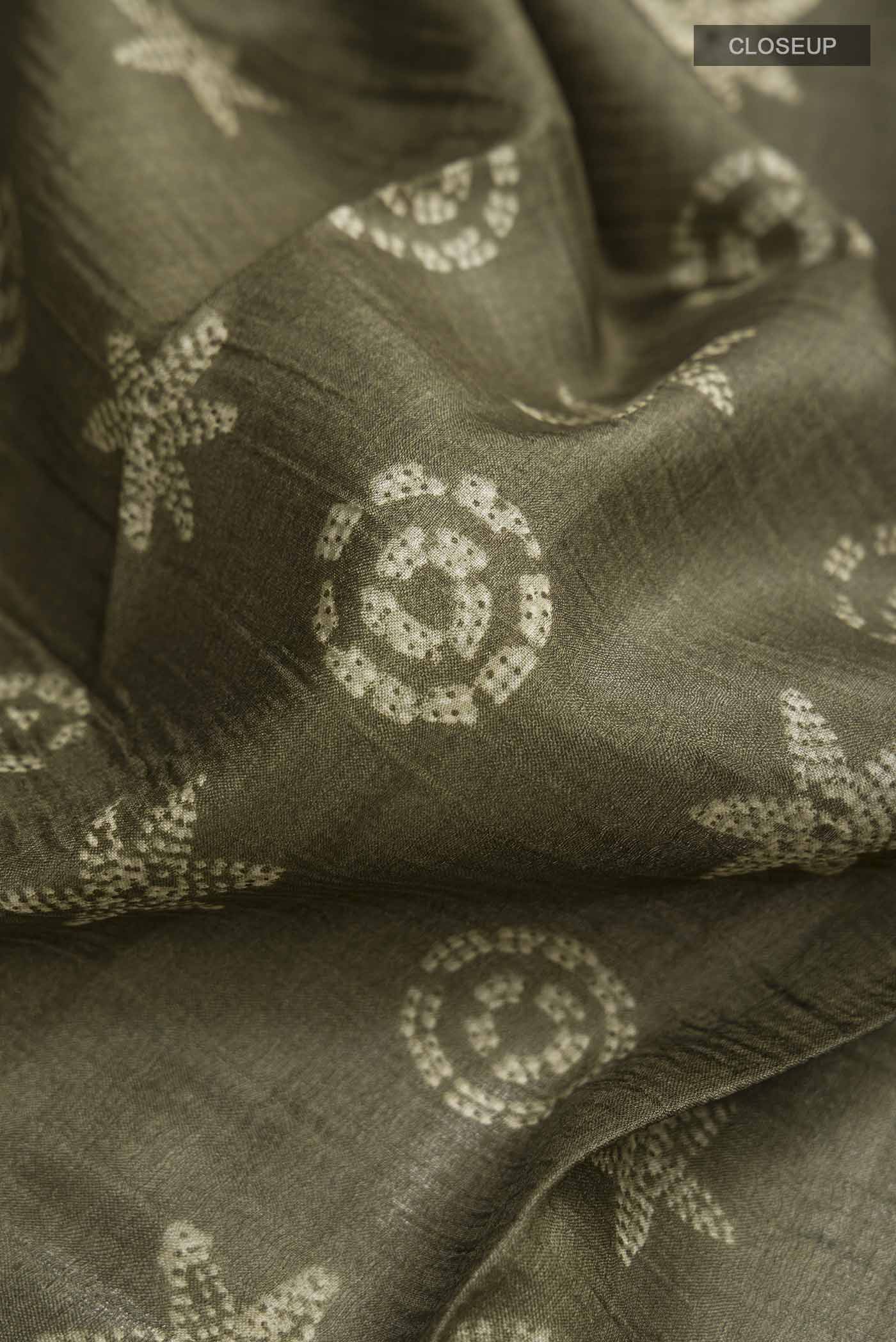 Green Tussar Silk Saree - Image 2