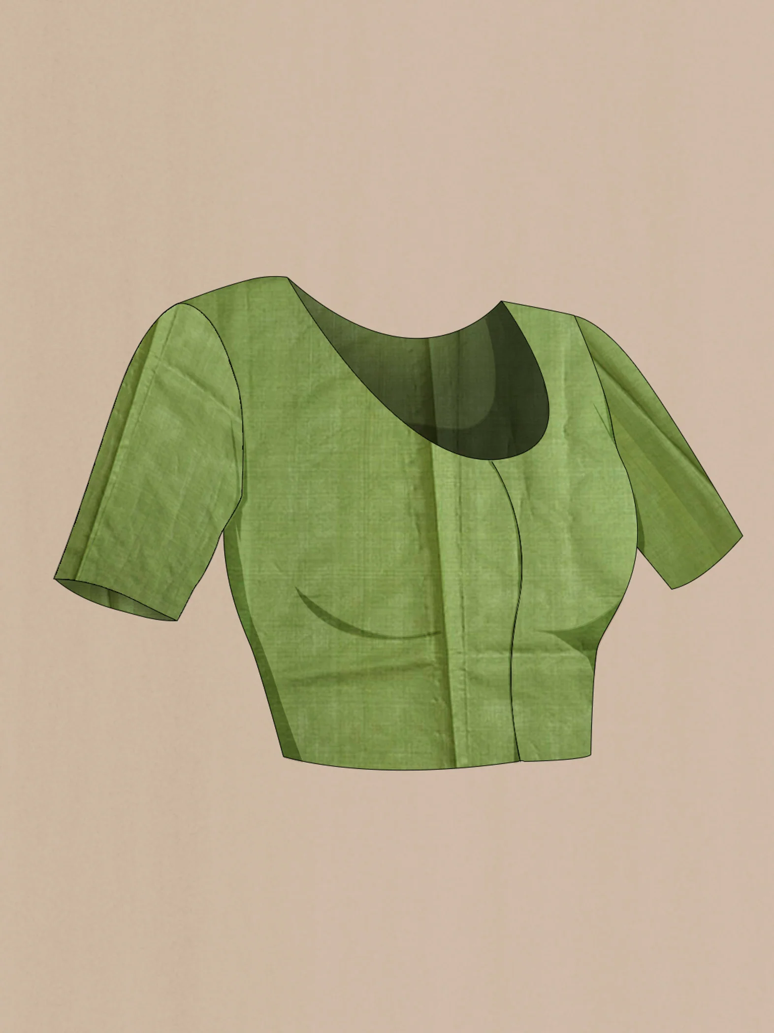 Green Tussar Silk Saree - Image 5