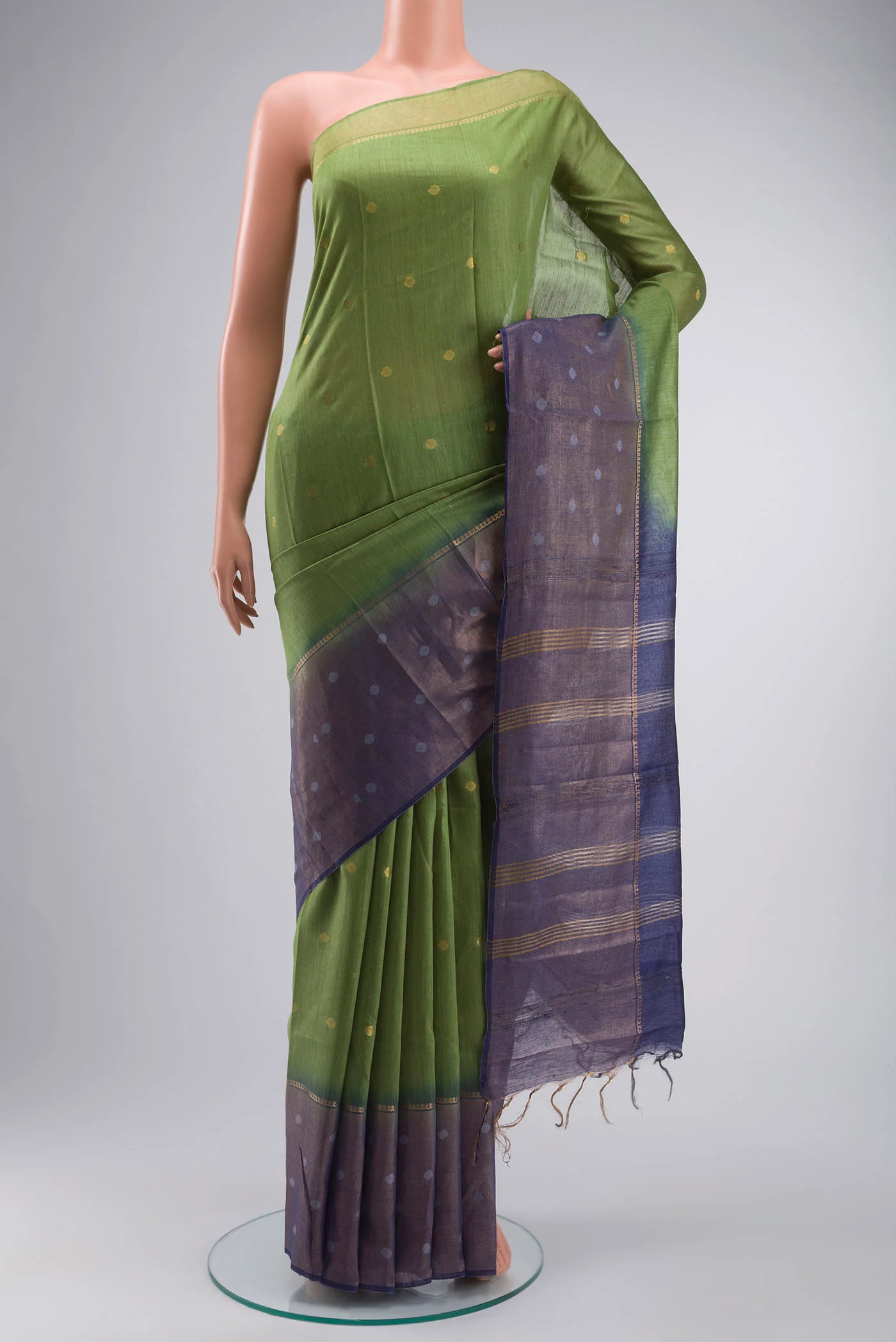 Green Tussar Silk Saree