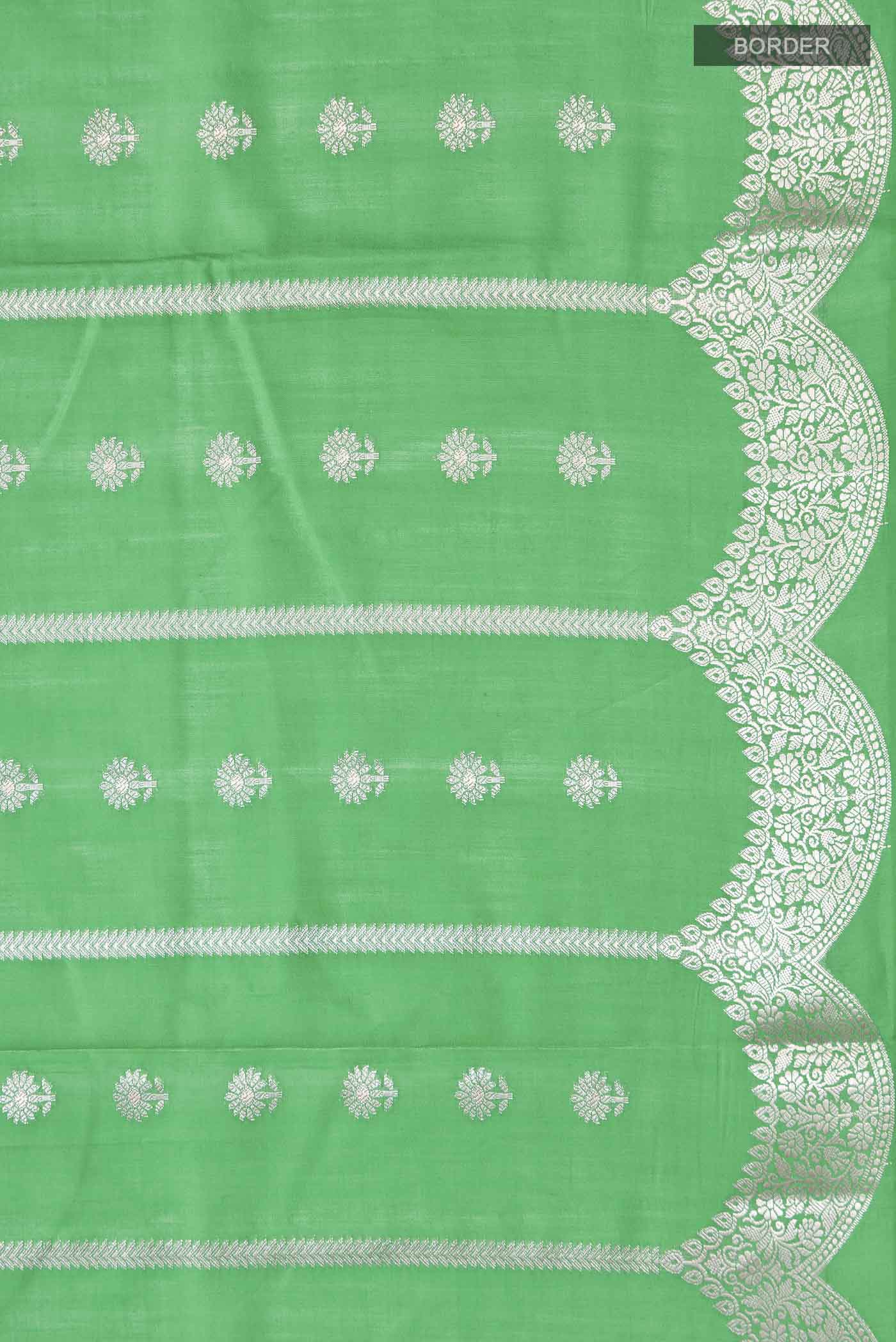 Green Tussar Silk Saree - Image 3