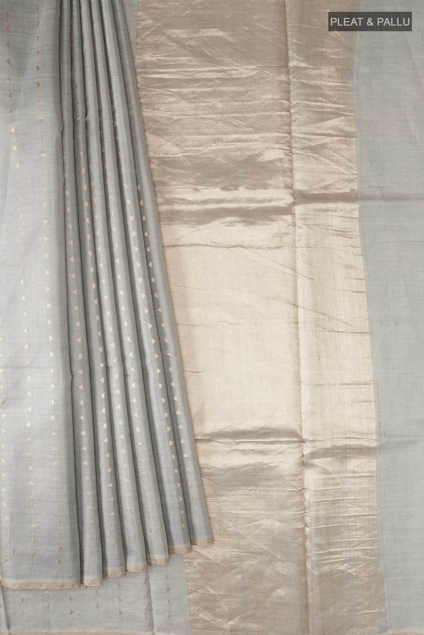 Green Tussar Silk Saree - Image 2