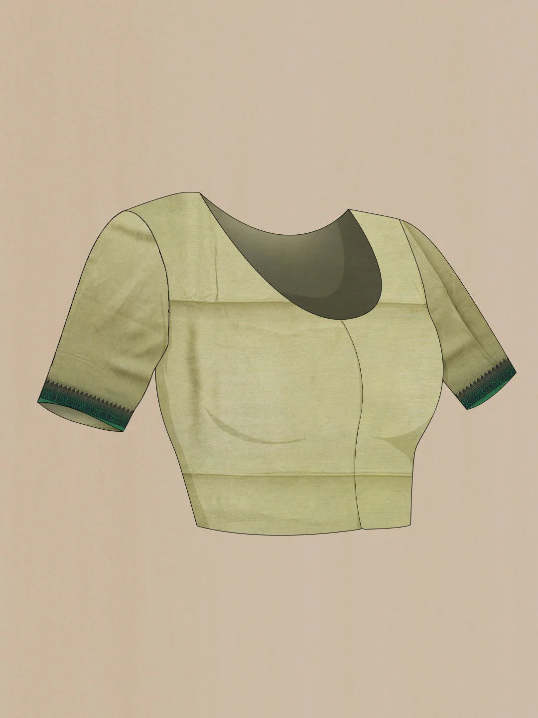 Green Tussar Silk Saree - Image 4