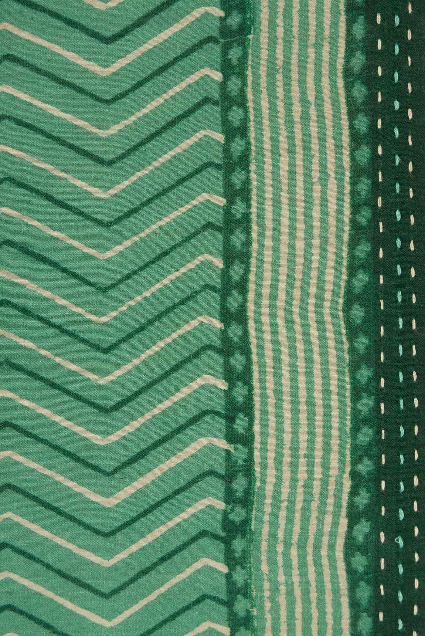 Green Tussar Silk Saree - Image 3