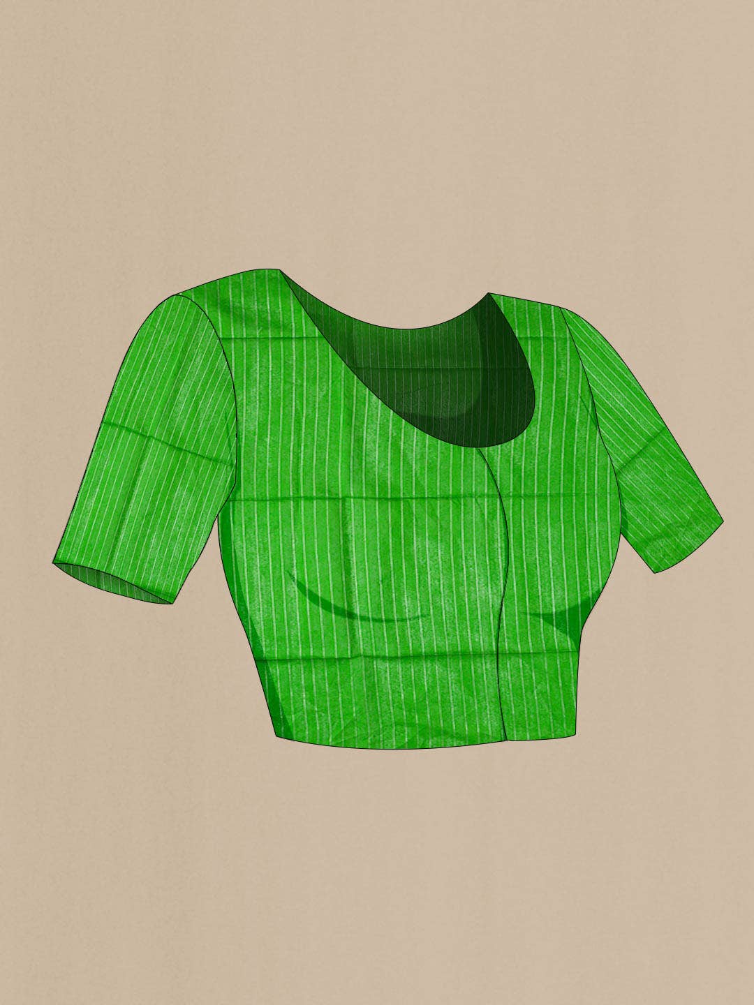 Green Tussar Silk Saree - Image 5
