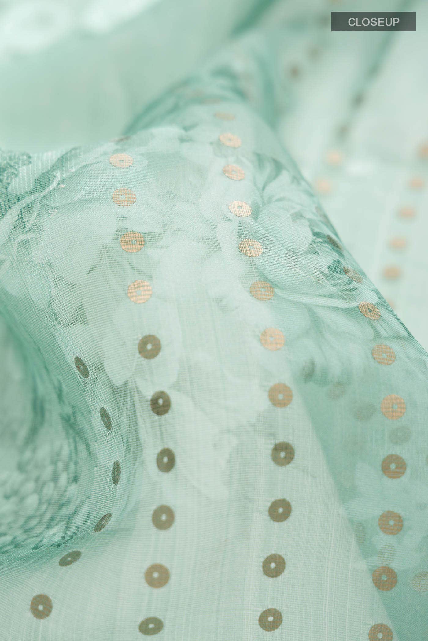 Green Tussar Silk Saree - Image 3