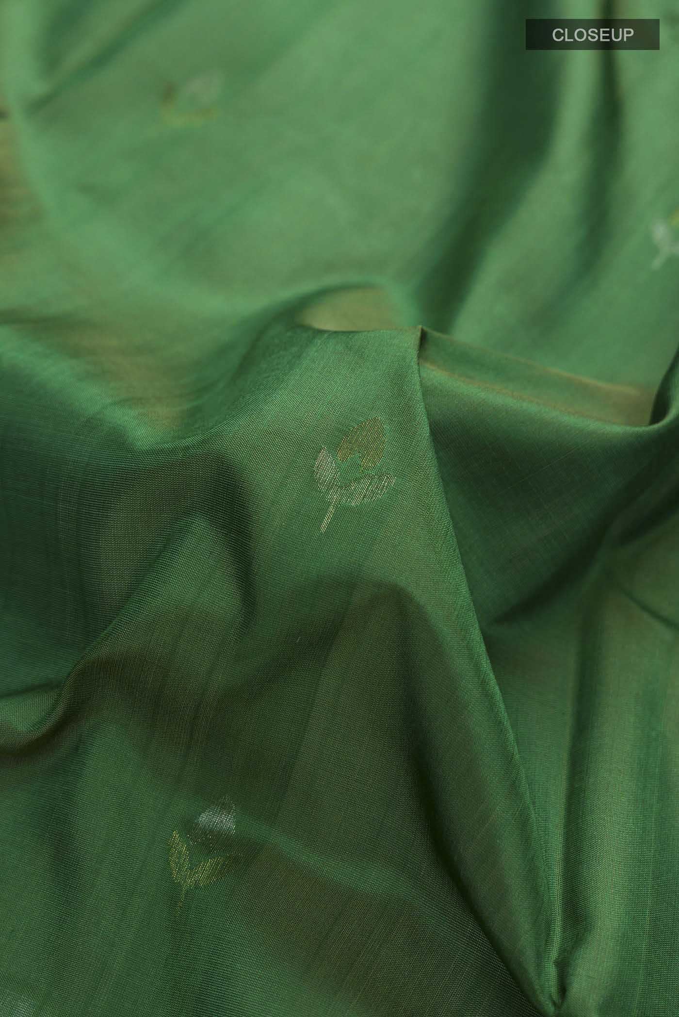 Green Uppada Silk Saree - Image 2