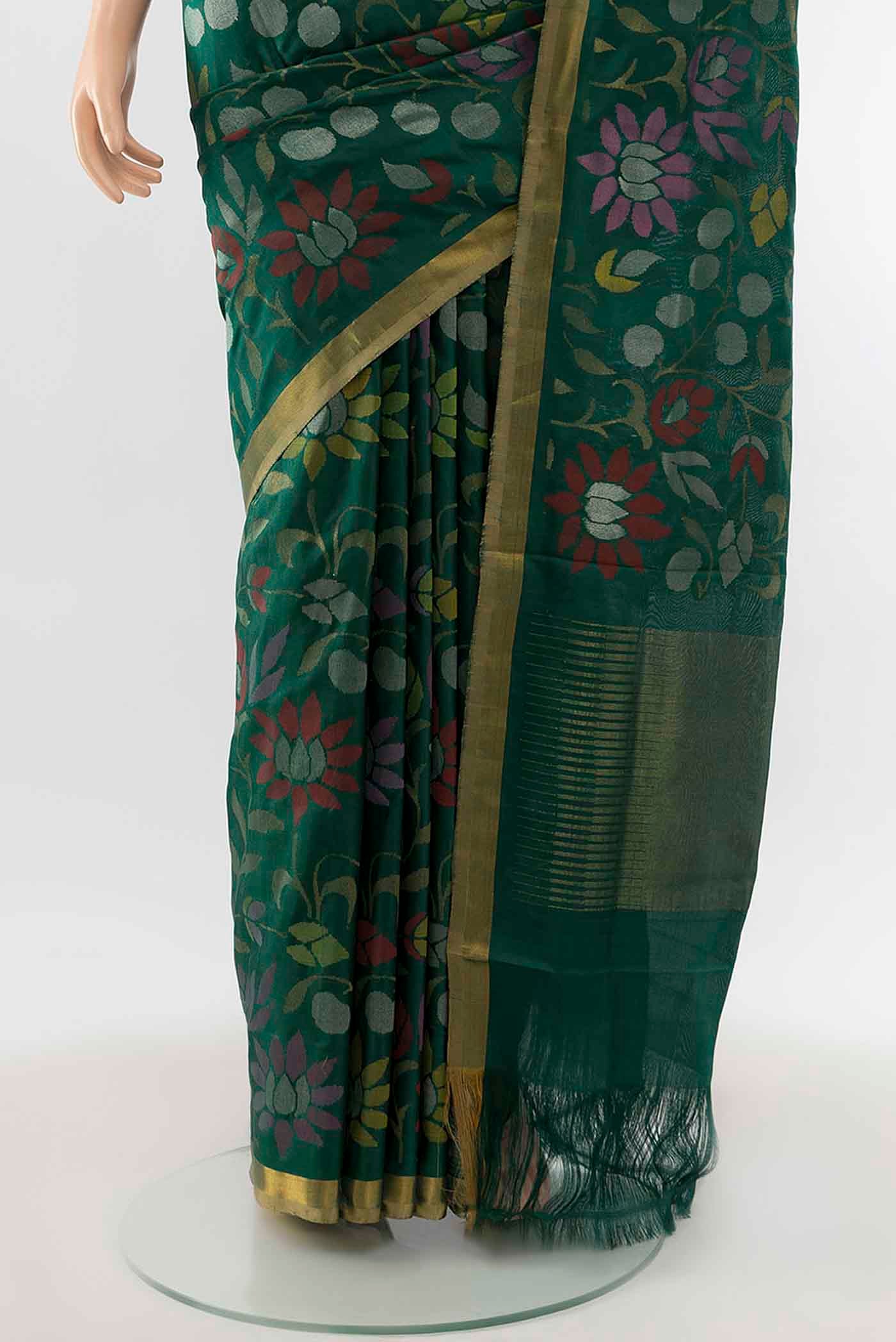 Green Uppada Silk Saree - Image 3