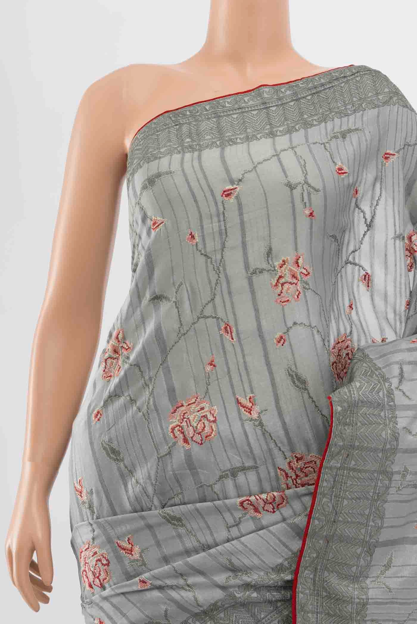 Grey Art Silk Saree - Image 2
