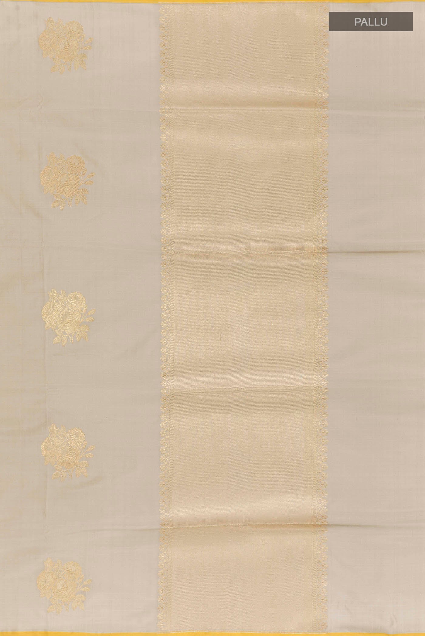 Beige Banarasi Silk Saree - Image 7