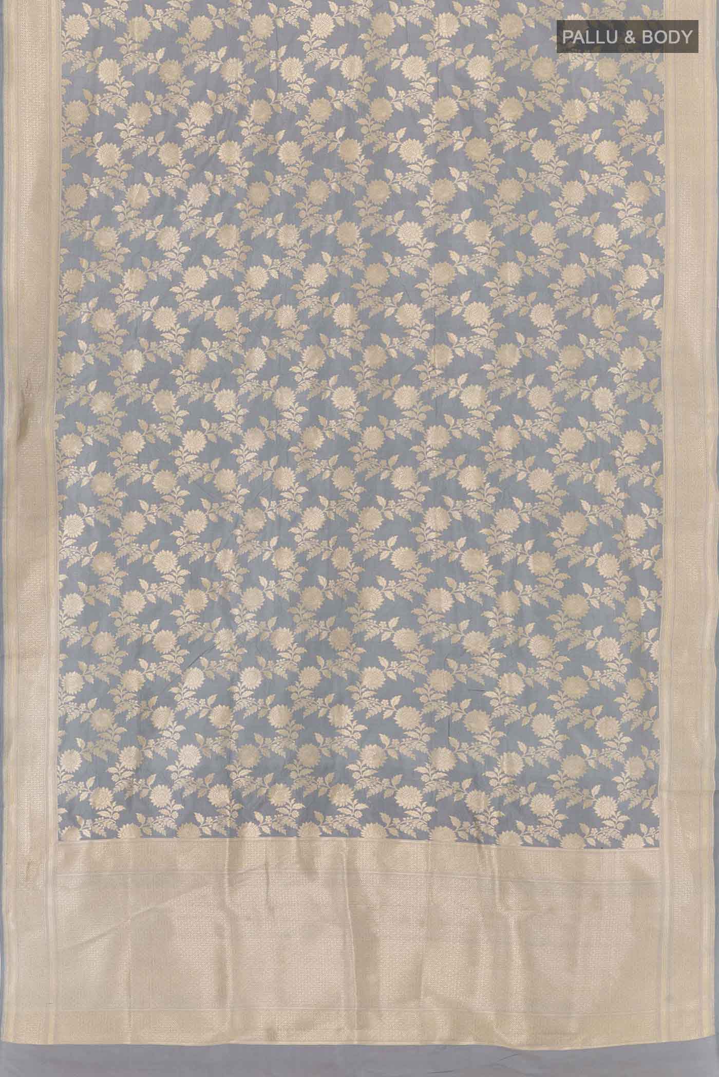 Grey Banarasi Silk Saree - Image 4