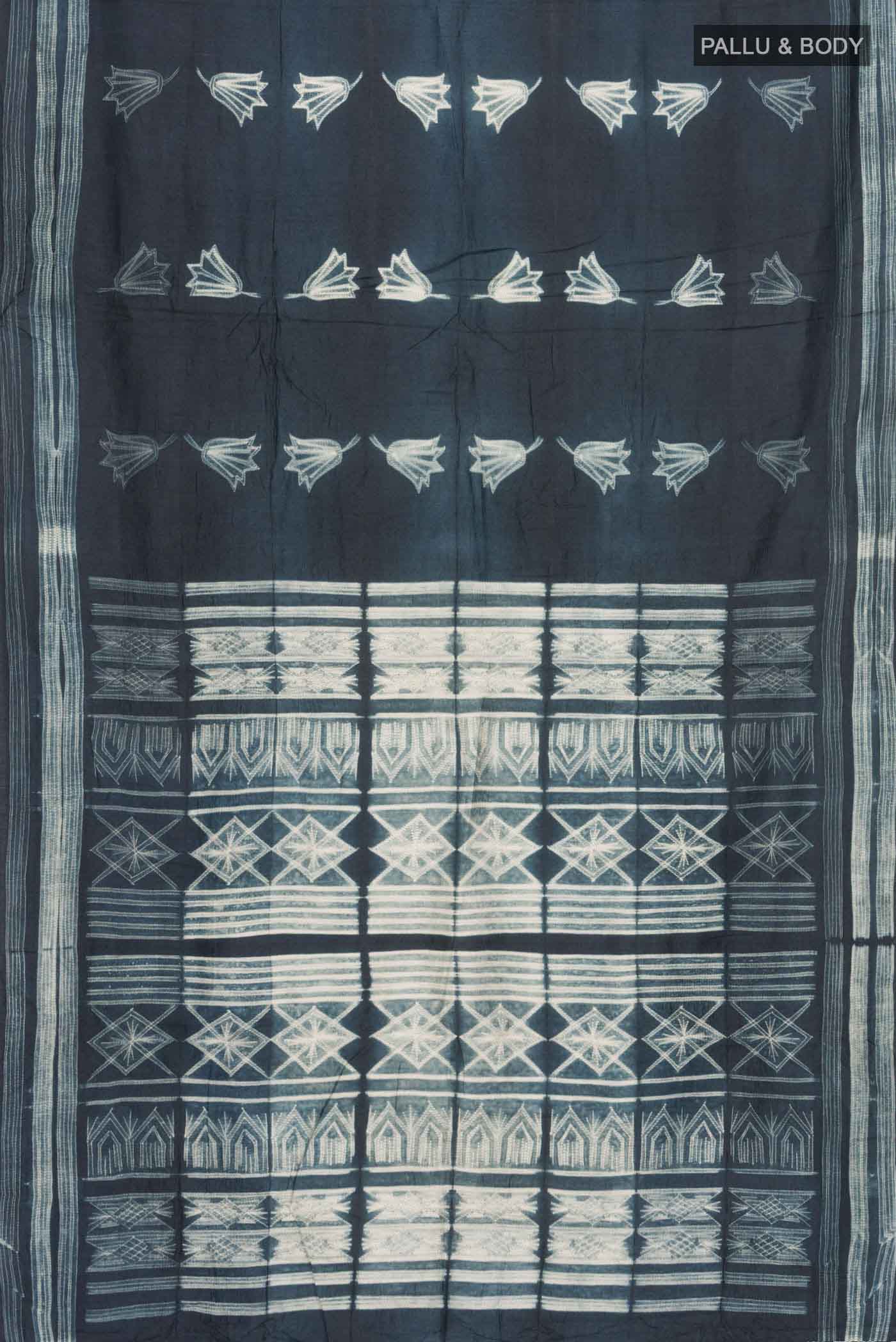 Grey Bhagalpuri Tussar Silk Saree - Image 5