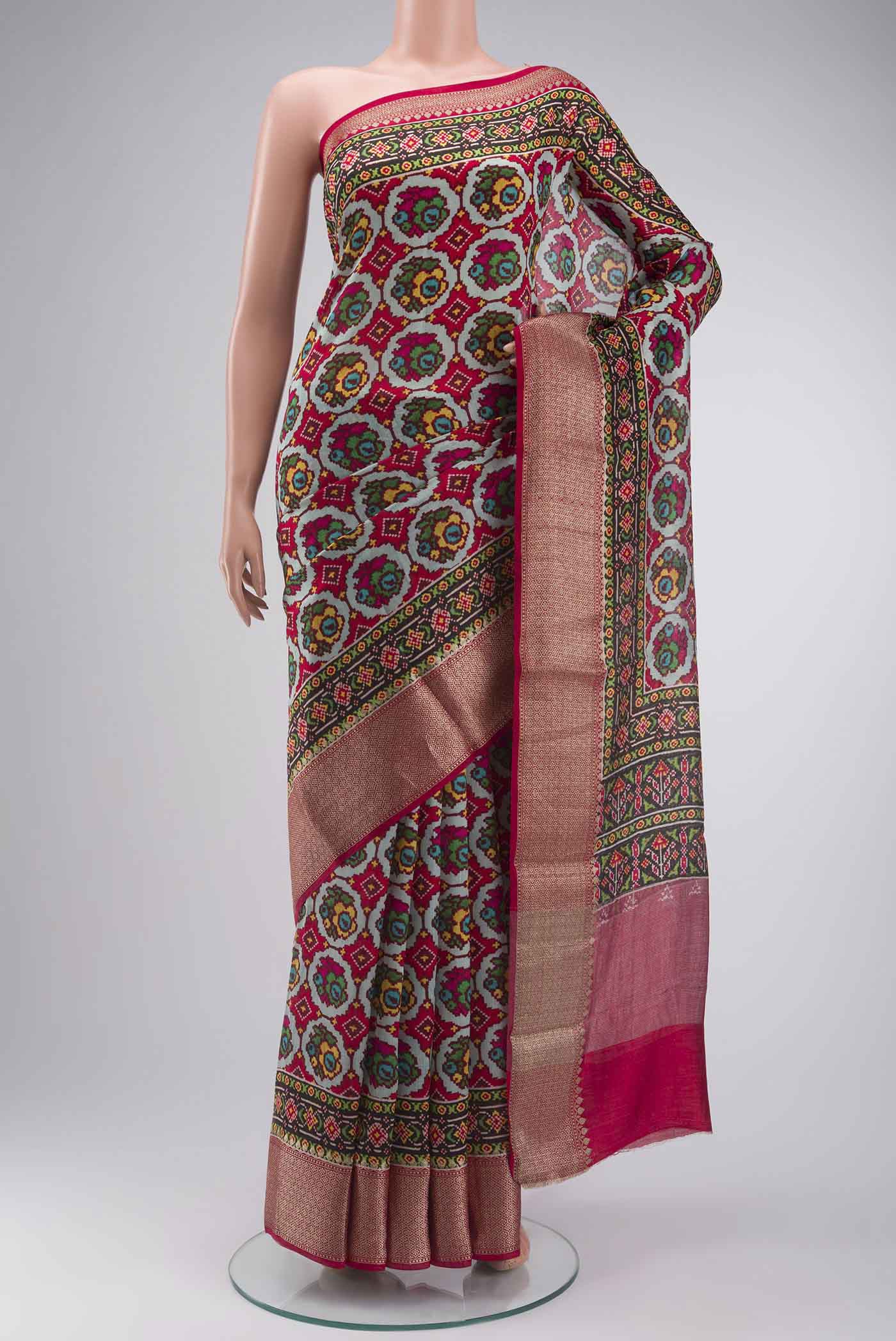 Grey Bhagalpuri Tussar Silk Saree