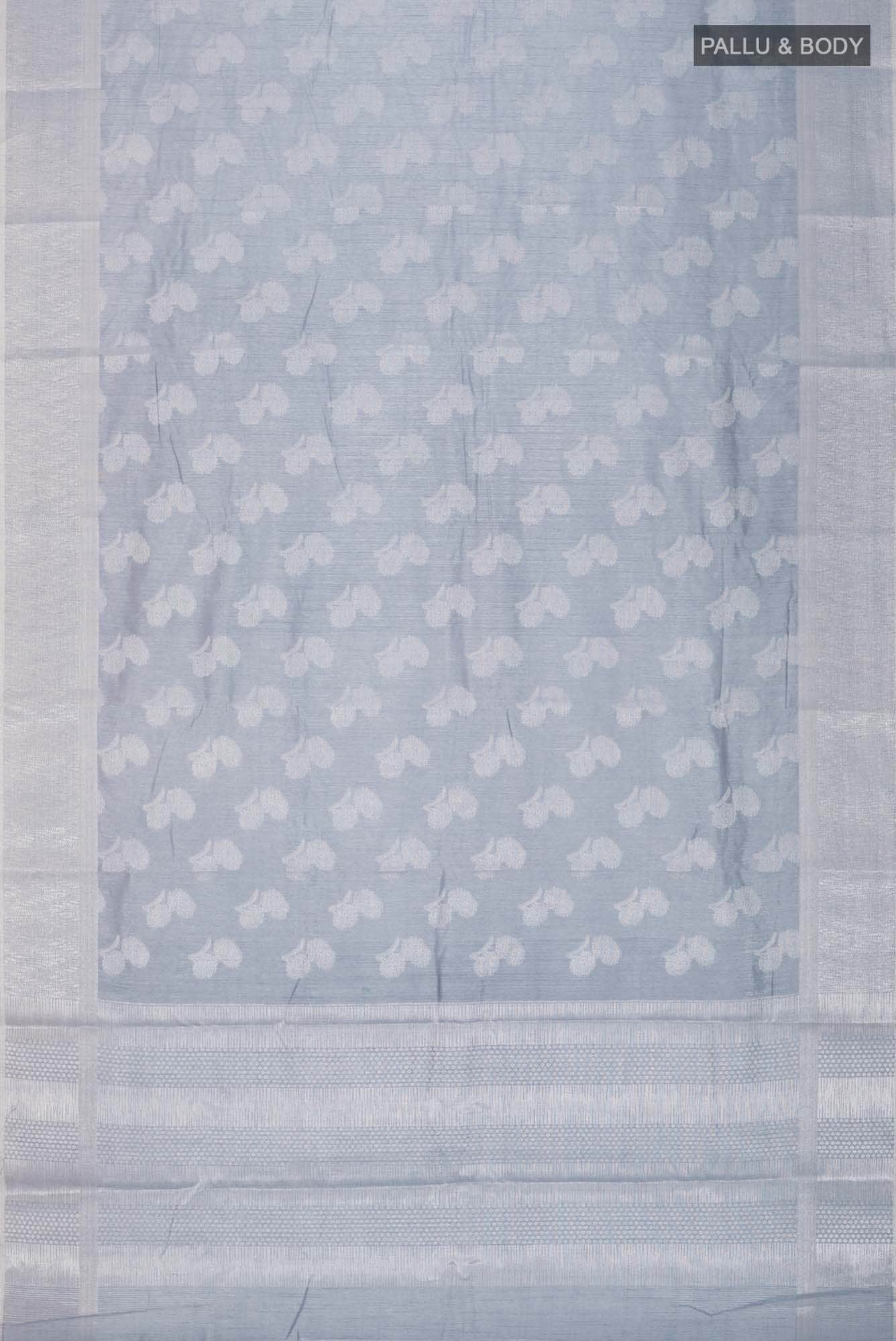 Grey Blended Art Silk Saree - Image 4