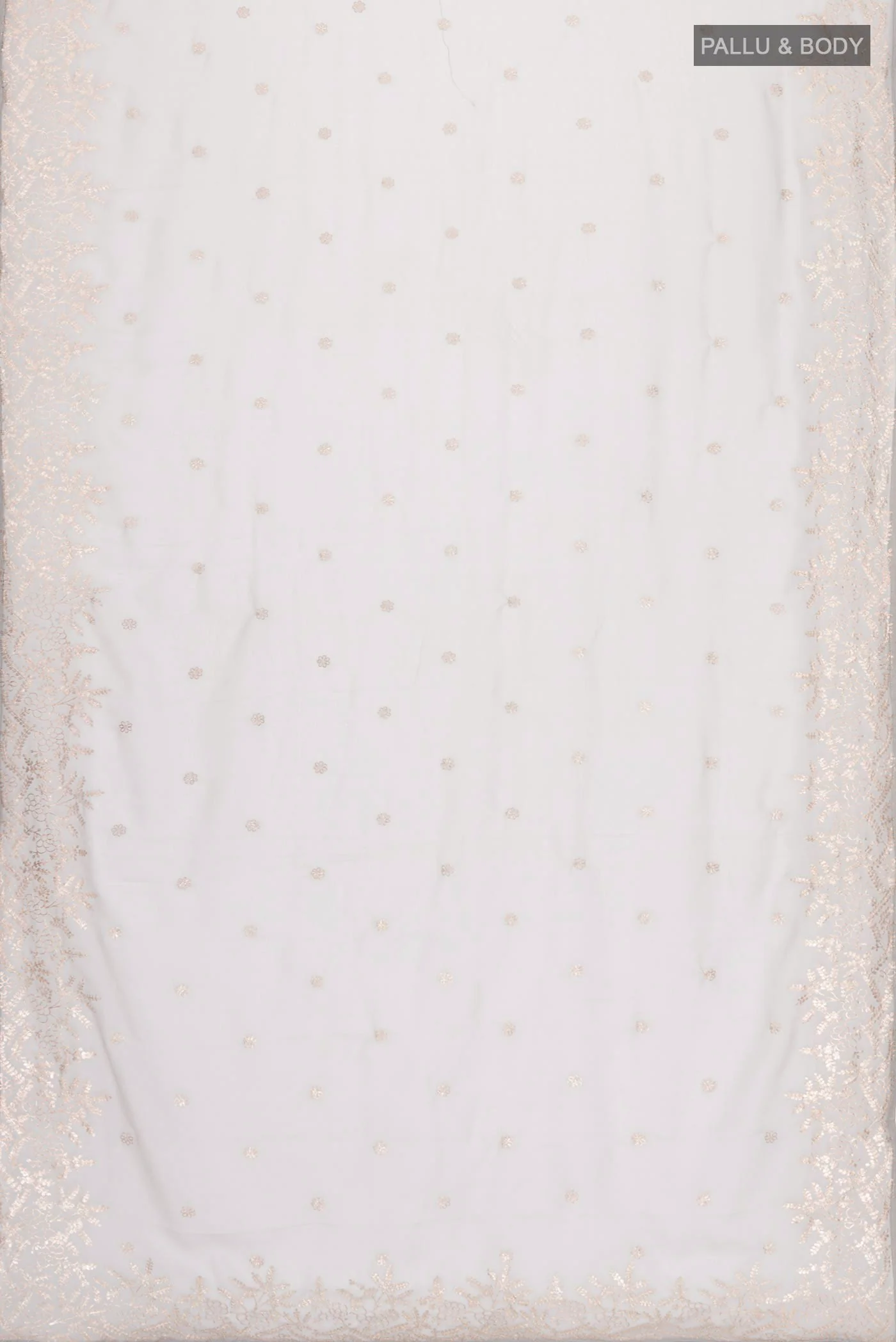 Grey Blended Georgette Saree - Image 3