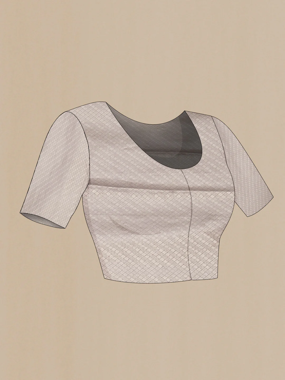Grey Mysore Crepe Saree - Image 5