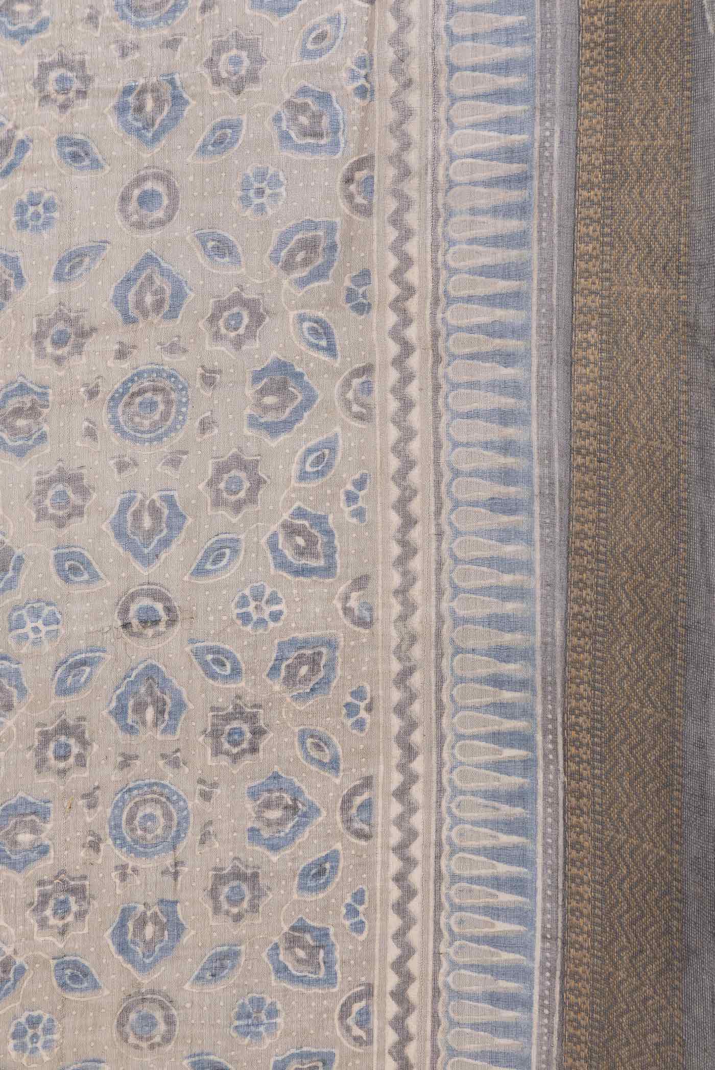 Grey Dual Tone Chanderi Silk Saree - Image 3