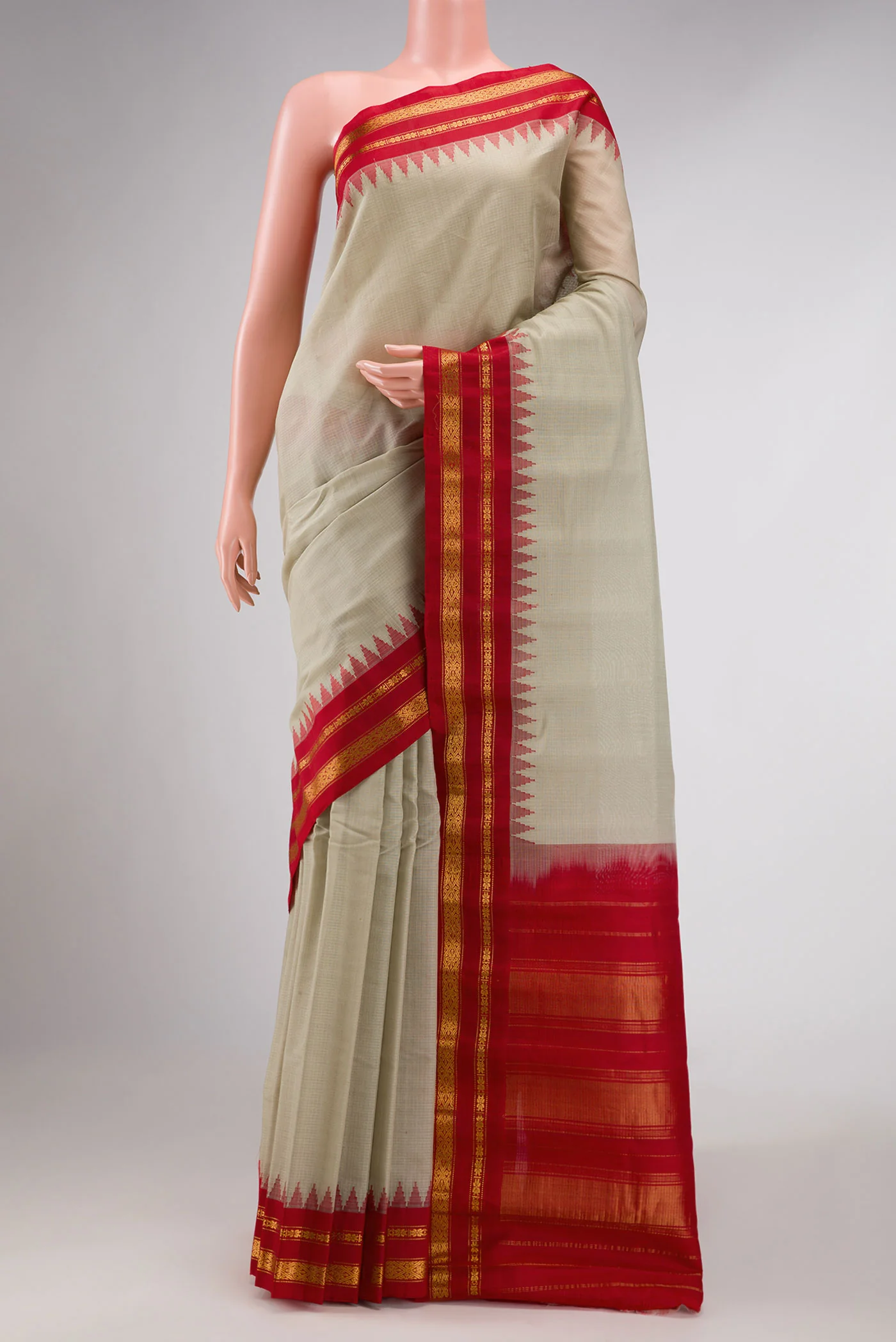 Grey Dual Tone Gadwal cotton Saree