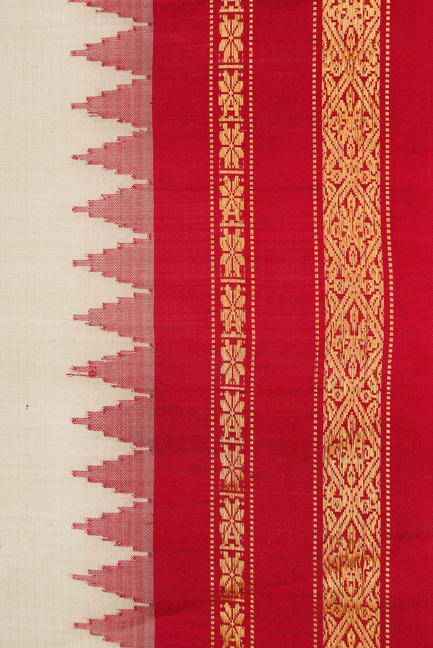 Grey Dual Tone Gadwal cotton Saree - Image 3