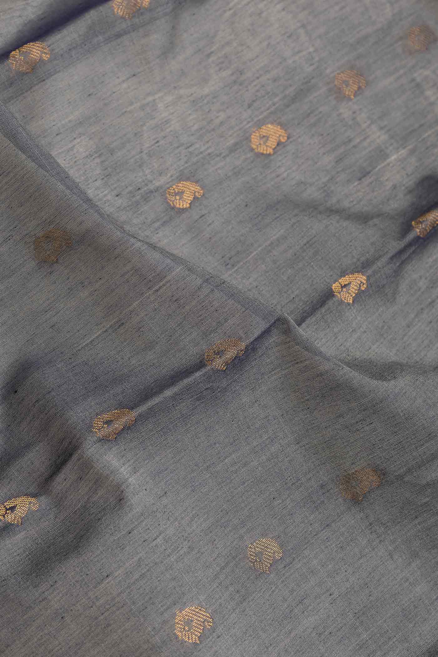 Grey Gadwal cotton Saree - Image 2