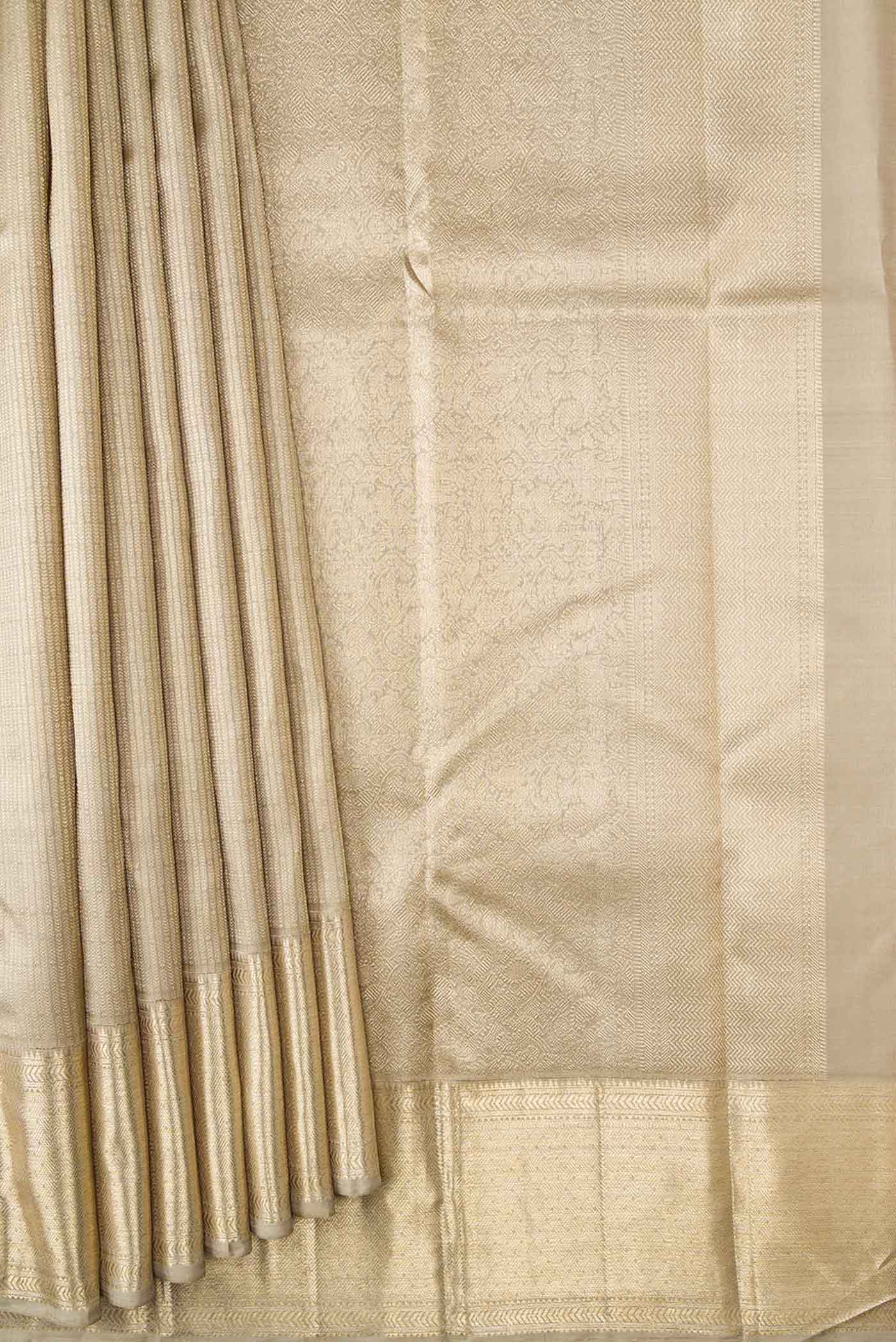 Grey Dual Tone Kanchipuram Silk Saree - Image 4