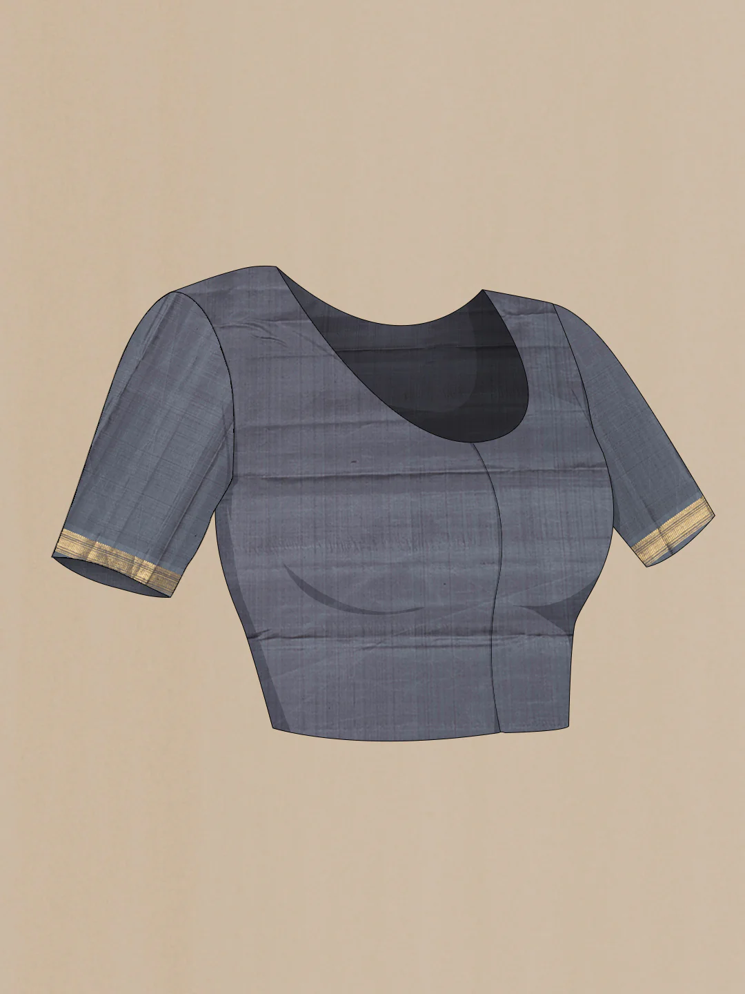 Grey Dual Tone Kanchipuram Silk Saree - Image 5