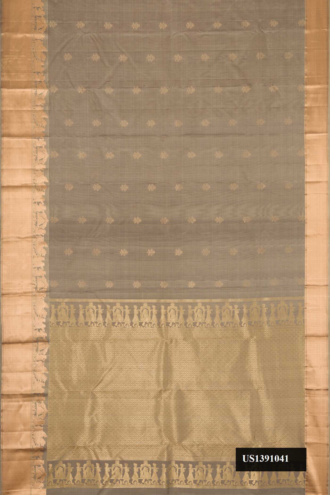 Grey Dual Tone Kanchipuram Silk Saree