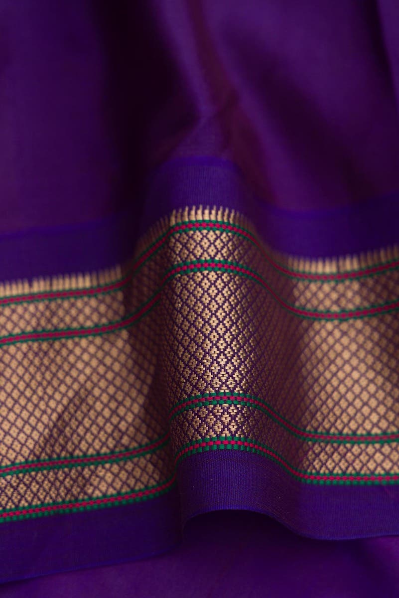 Grey Dual Tone Kanchipuram Silk Saree - Image 6
