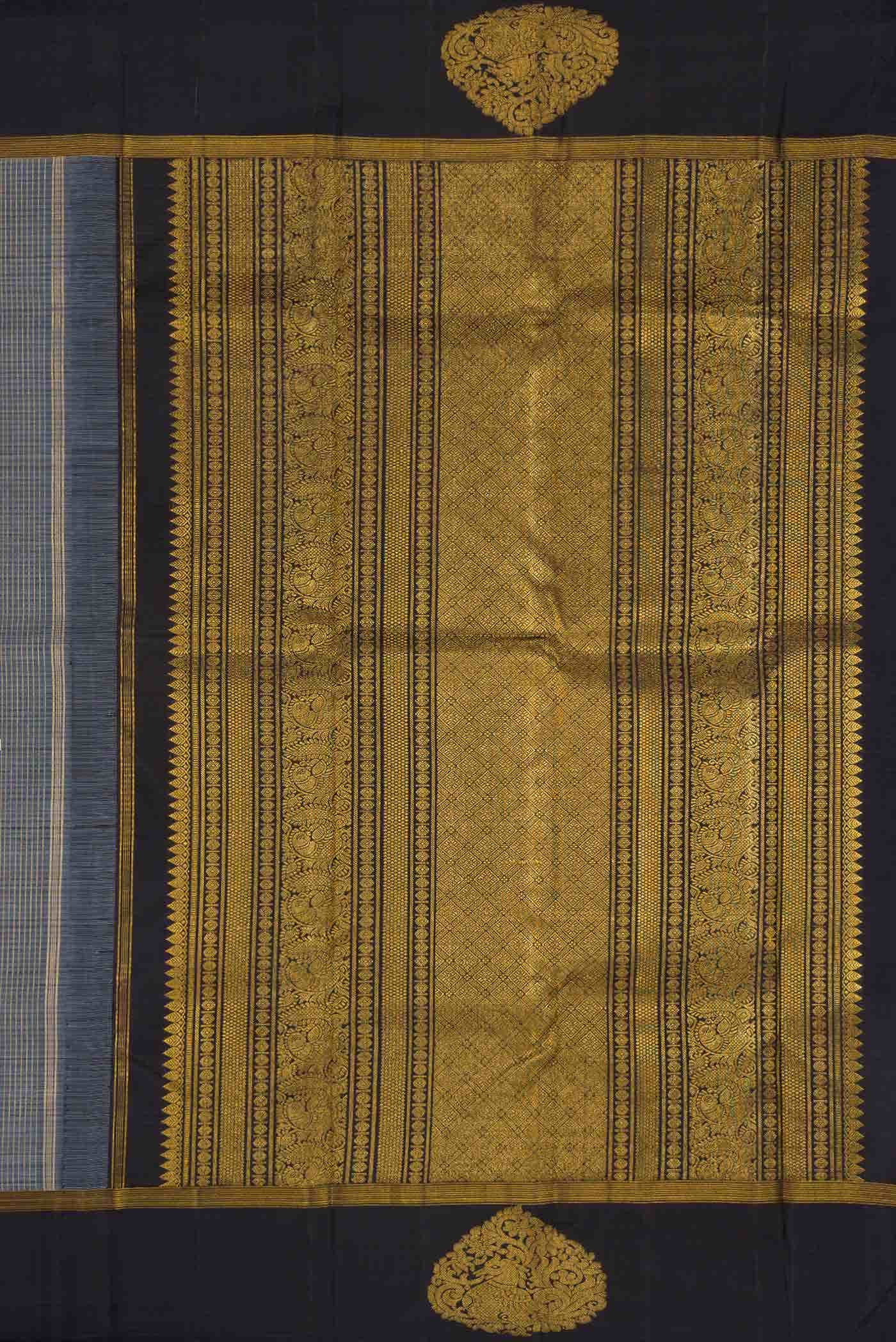 Grey Dual Tone Kanjivaram Silk Saree - Image 5