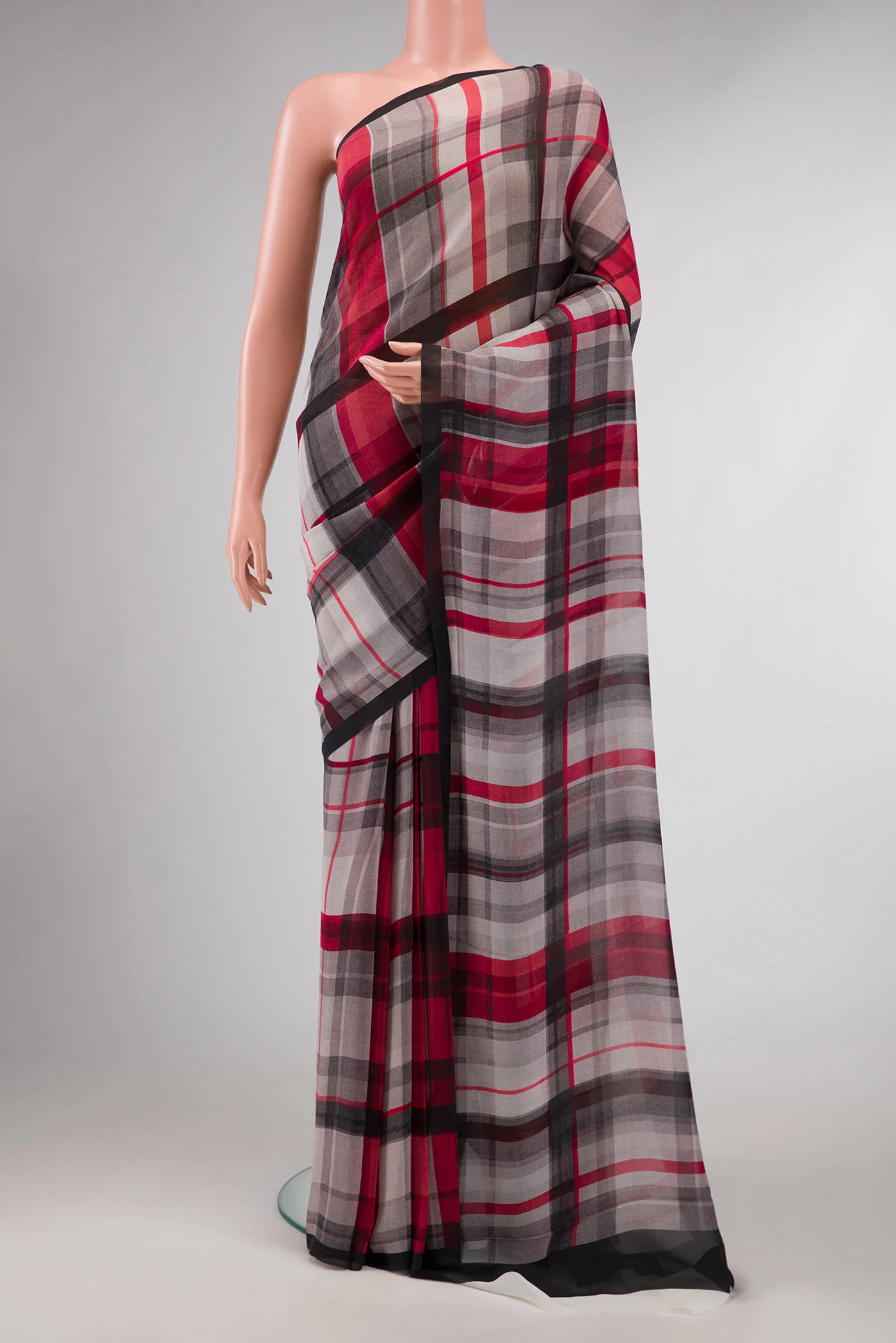 Grey Dual Tone Mysore Georgette Saree