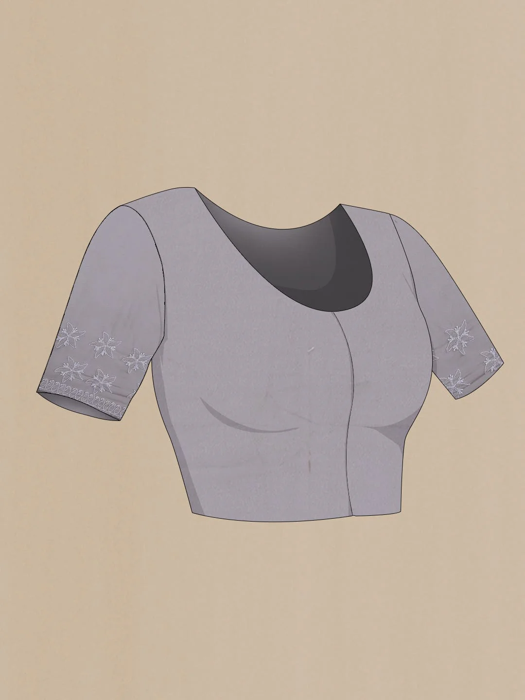 Grey Dual Tone Mysore Georgette Saree - Image 3