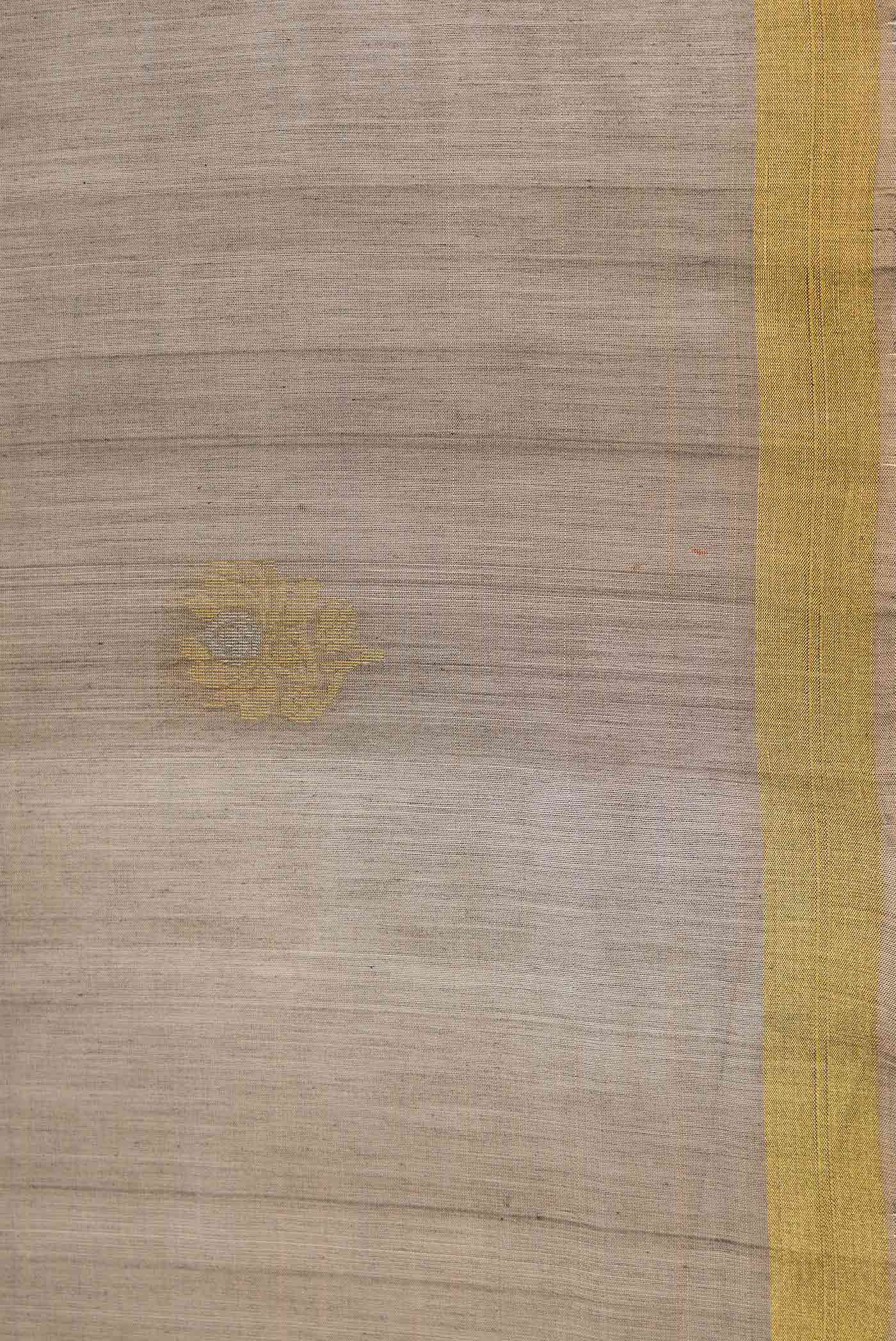 Grey Dual Tone Silk Cotton Saree - Image 3