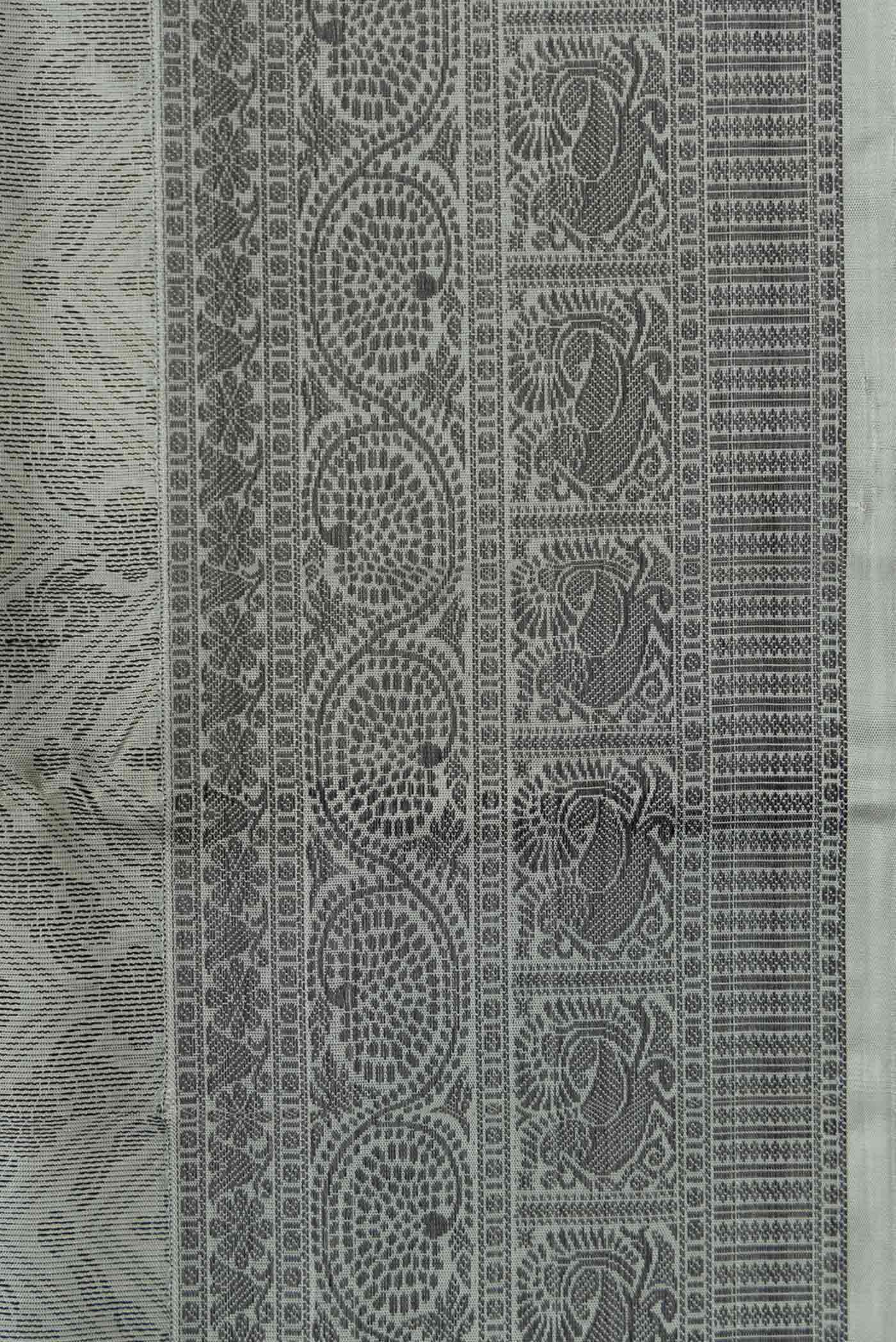 Grey Dual Tone Soft Silk Saree - Image 3