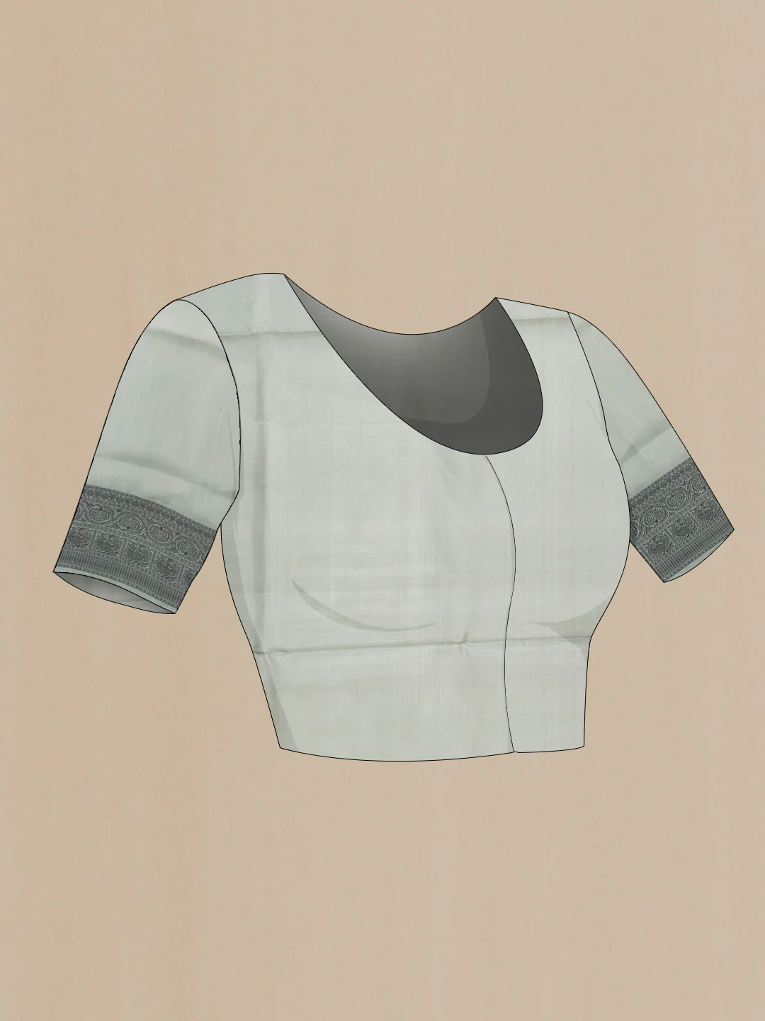 Grey Dual Tone Soft Silk Saree - Image 5