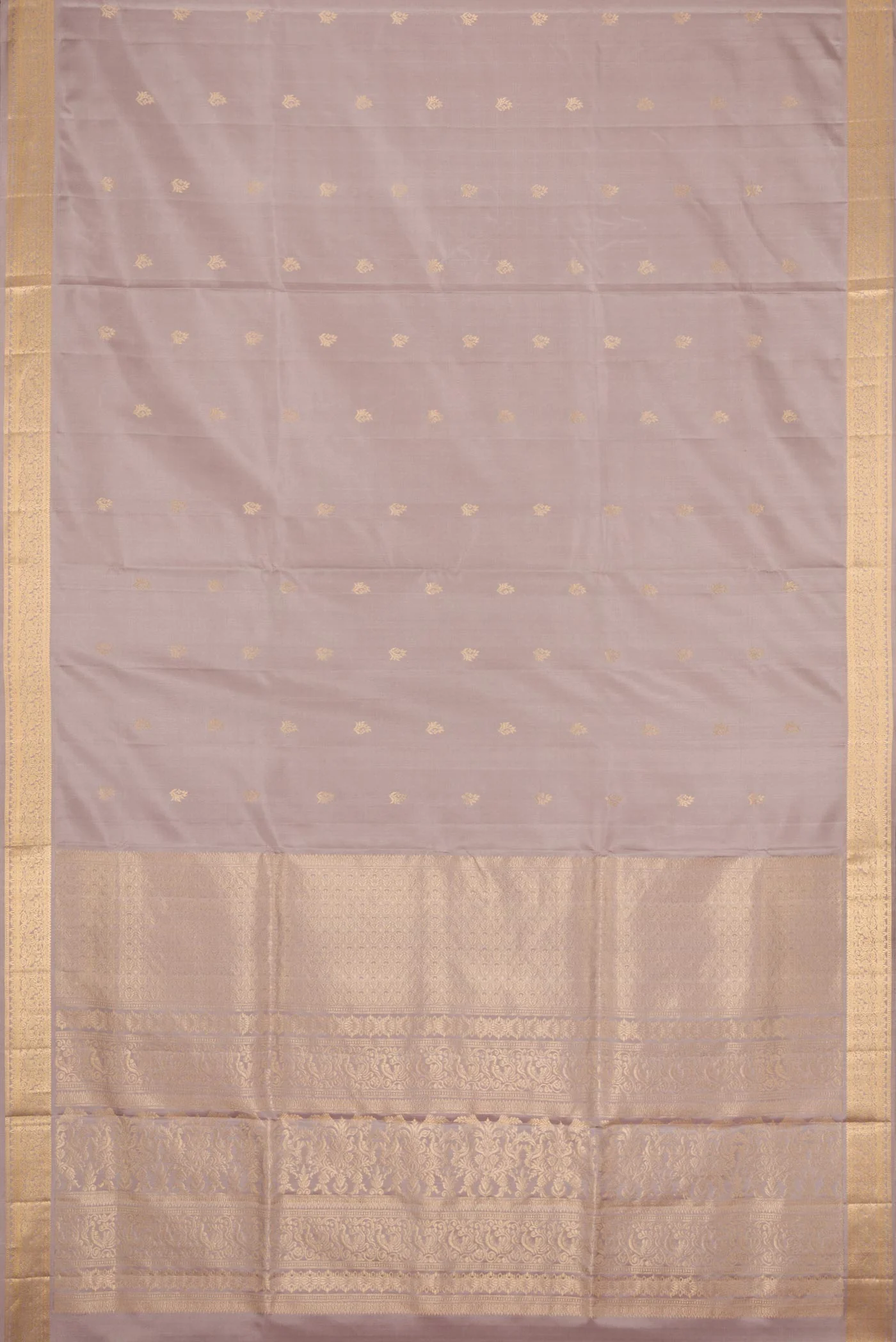 Grey Dual Tone Soft Silk Saree - Image 6