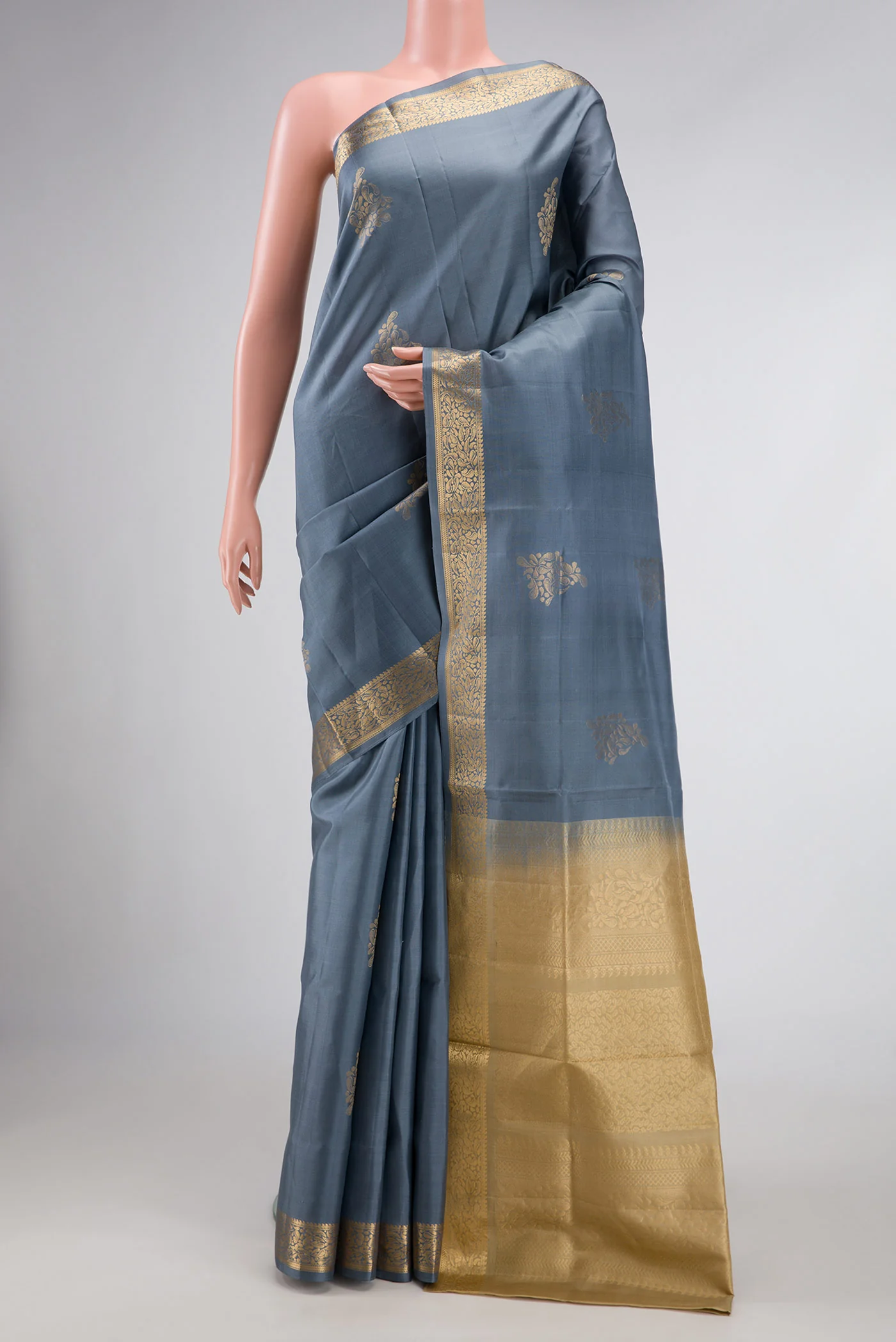 Grey Soft Silk Saree