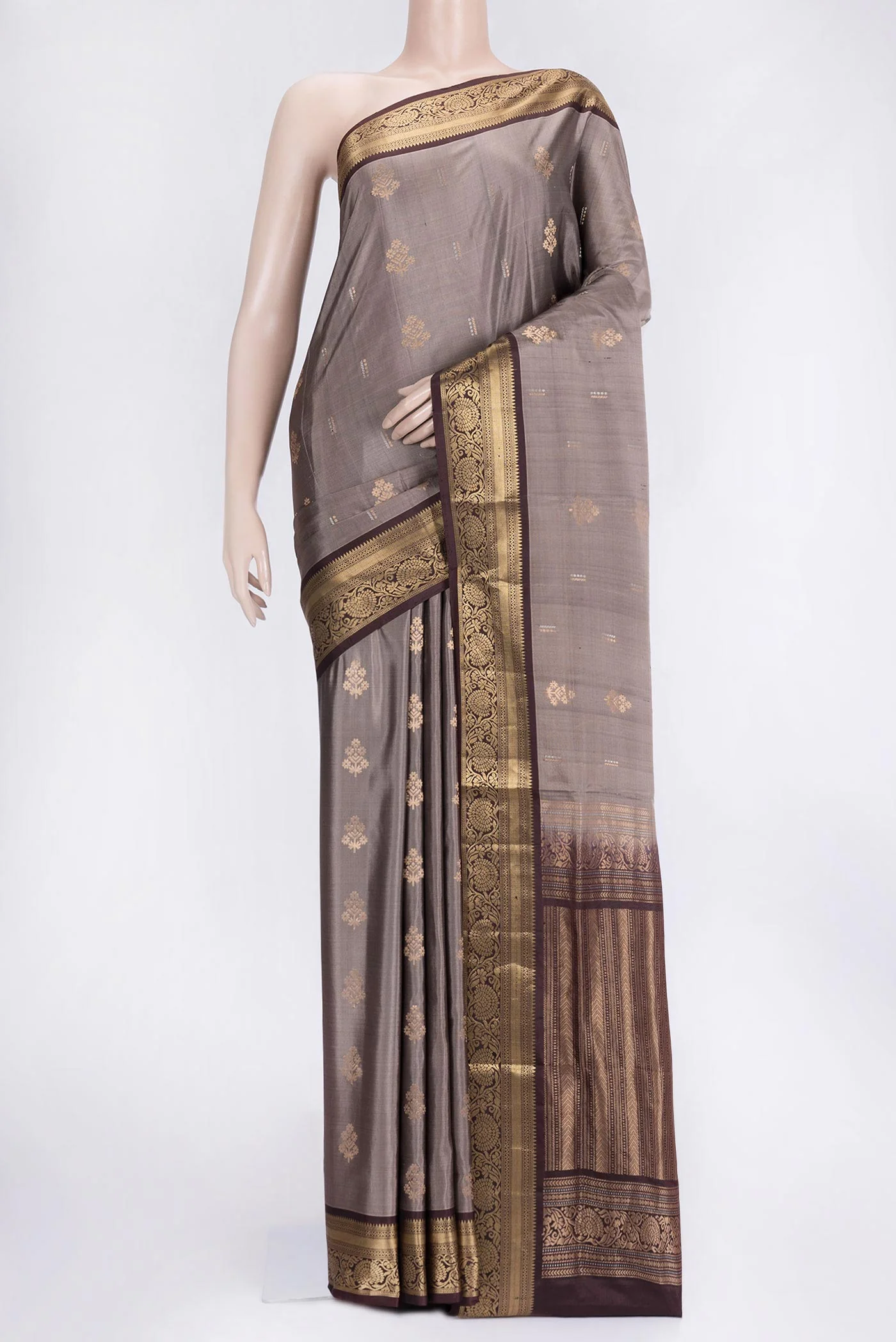 Grey Soft Silk Saree