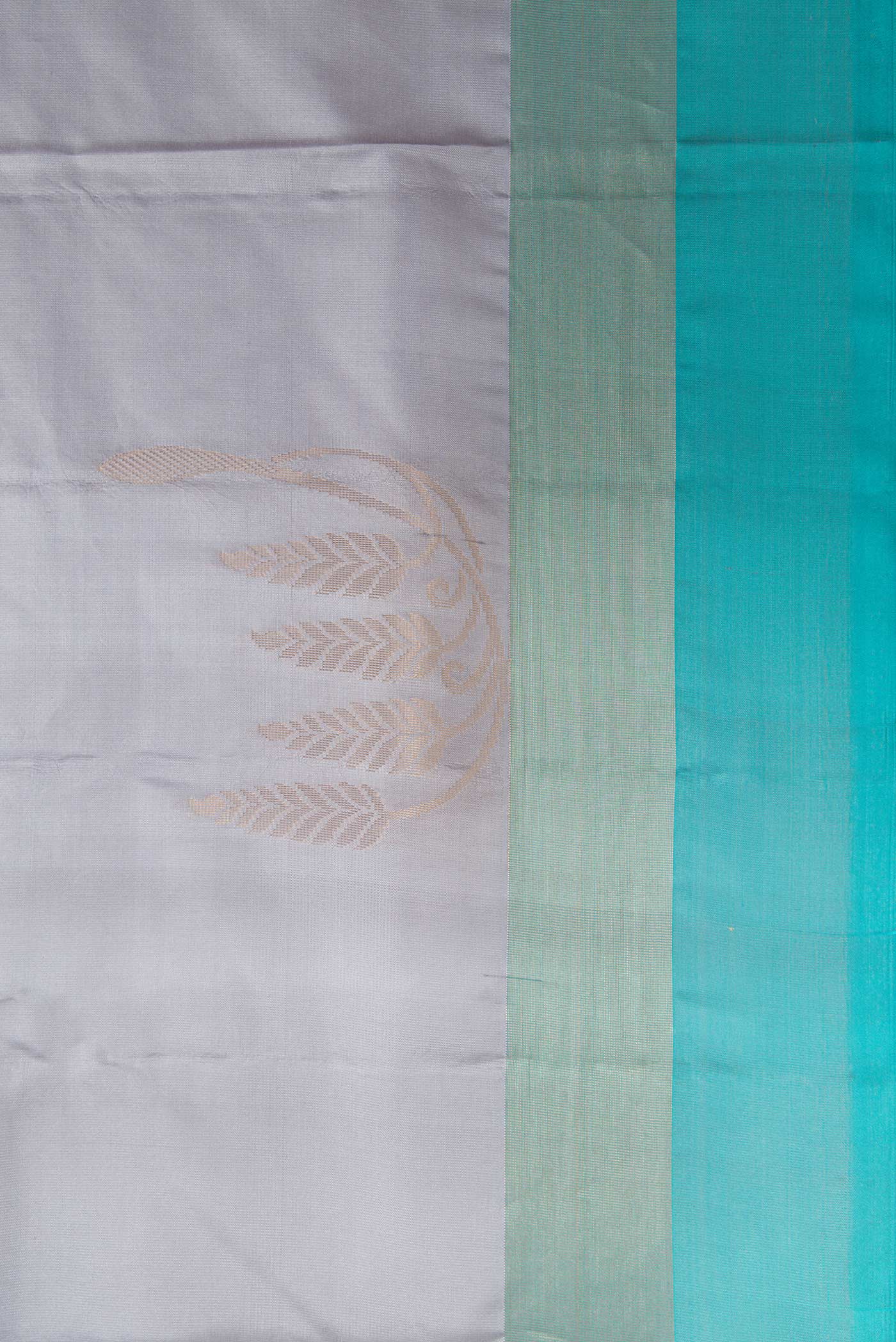 Blue Grey Soft Silk Saree - Image 3