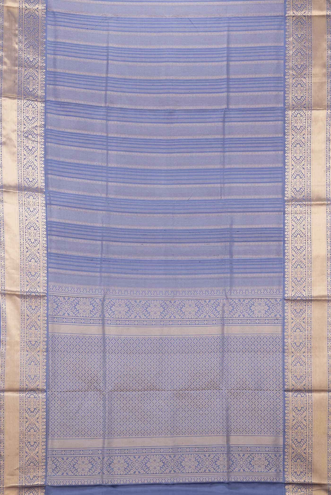 Grey Dual Tone Soft Silk Saree - Image 4