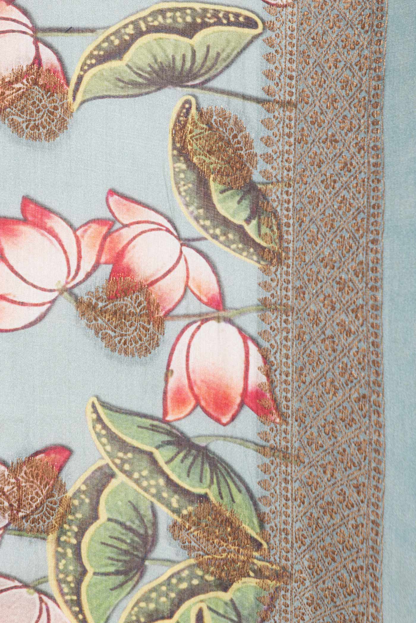 Grey Dual Tone Tussar Saree - Image 3