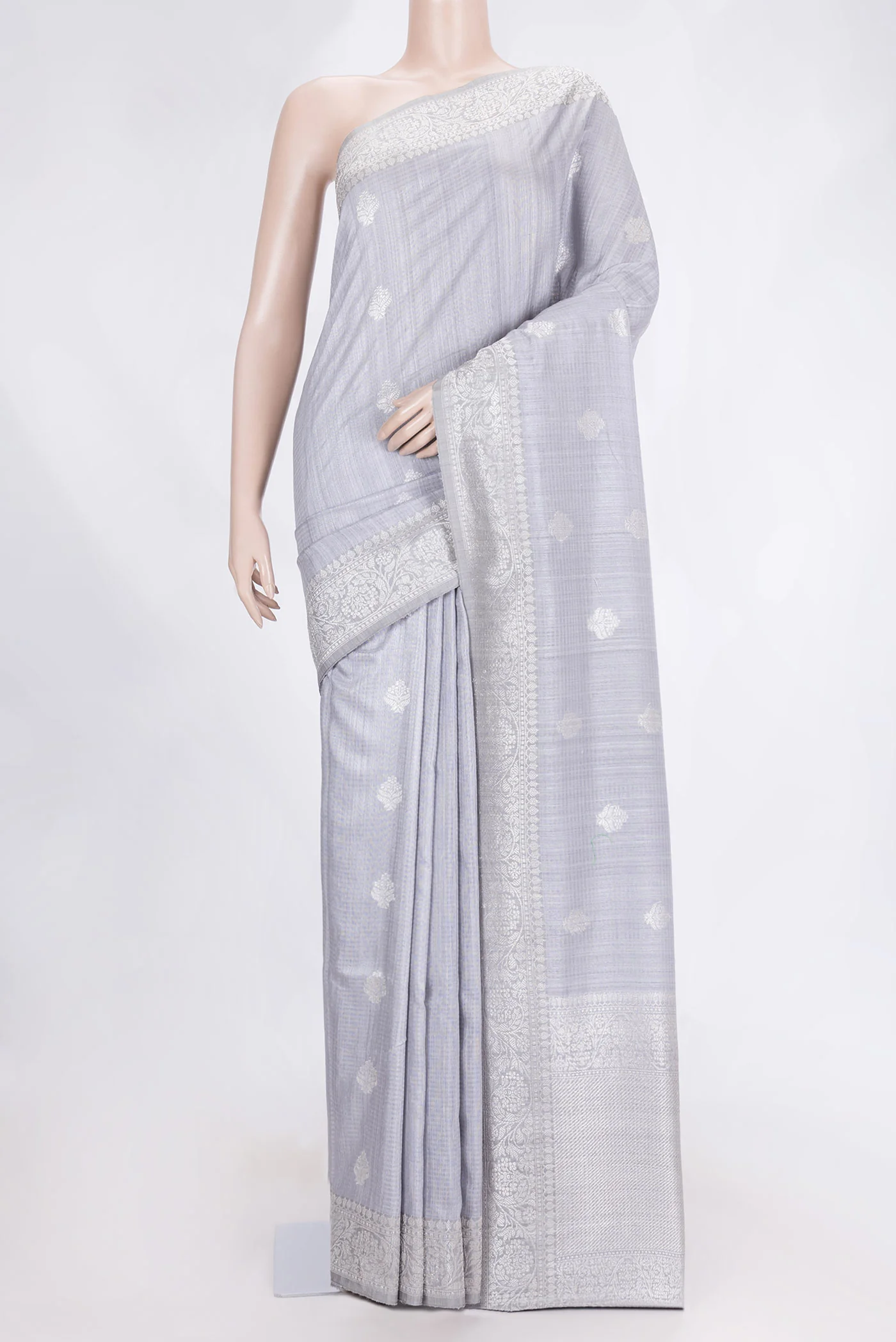 Lilac Banarasi Tussar Silk Saree